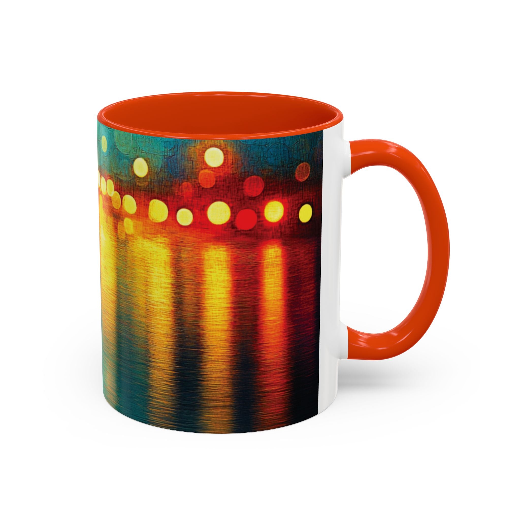 Reflections of the Cityscape Mug - Vibrant 11oz & 15oz Coffee Cup for Art Lovers & Gift Giving