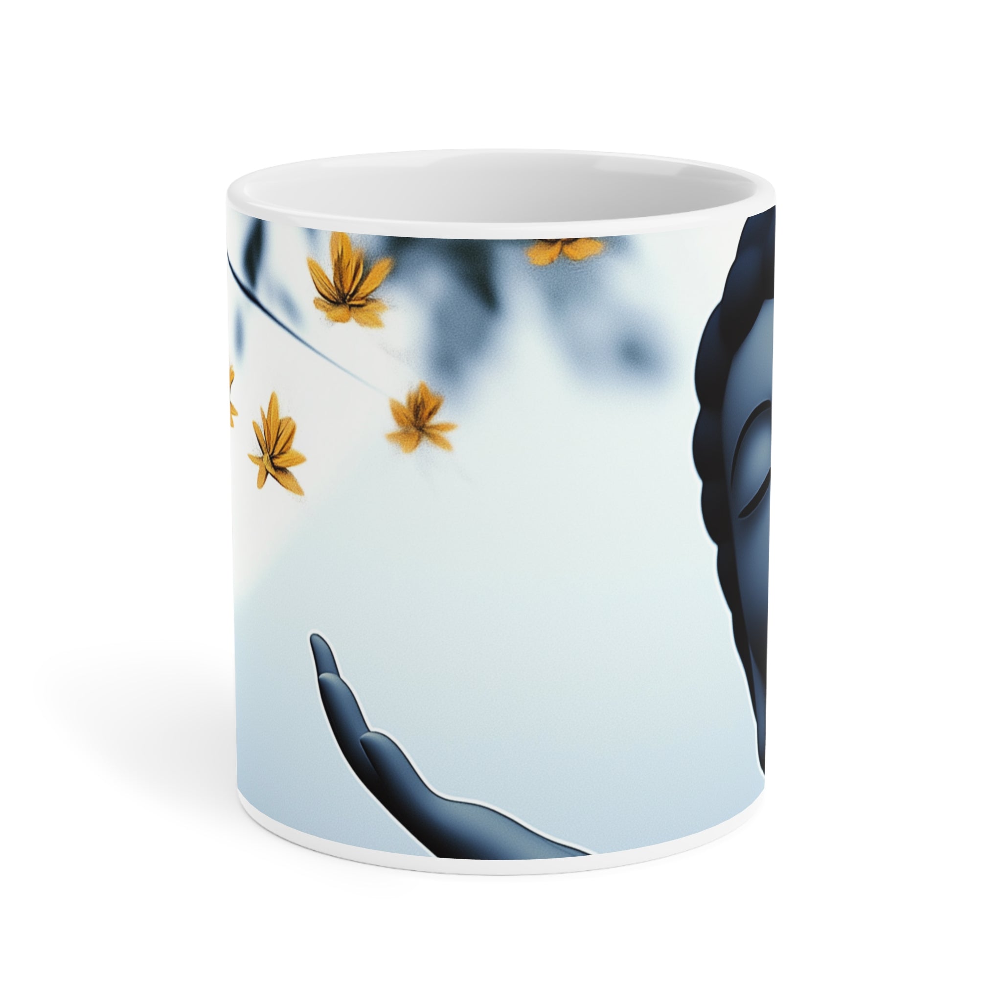 Serene Nature Ceramic Mug - Autumn Leaves Design (11oz, 15oz, 20oz)