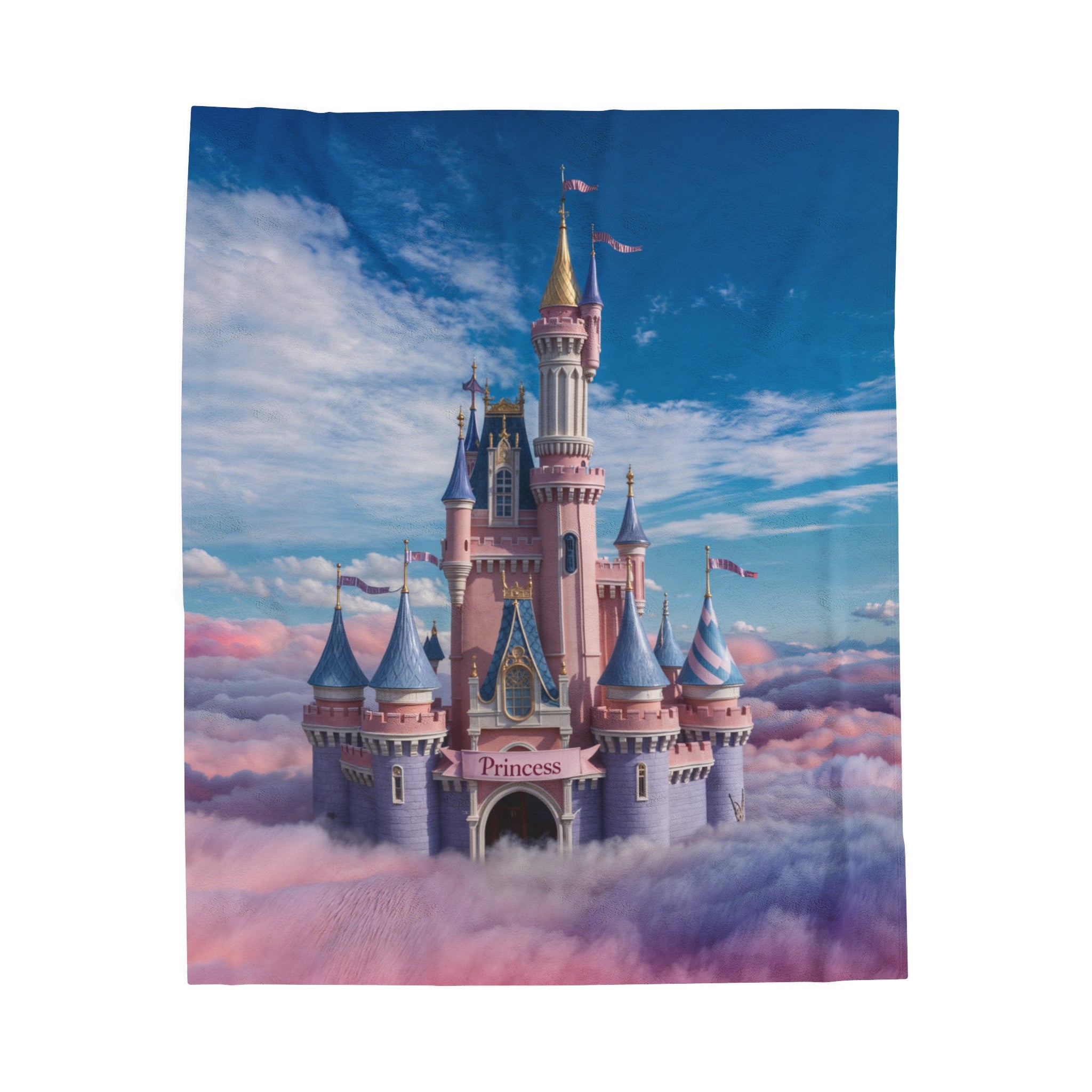 Fairy Tale Princess Castle Velveteen Plush Blanket - Cozy Kids Room Decor