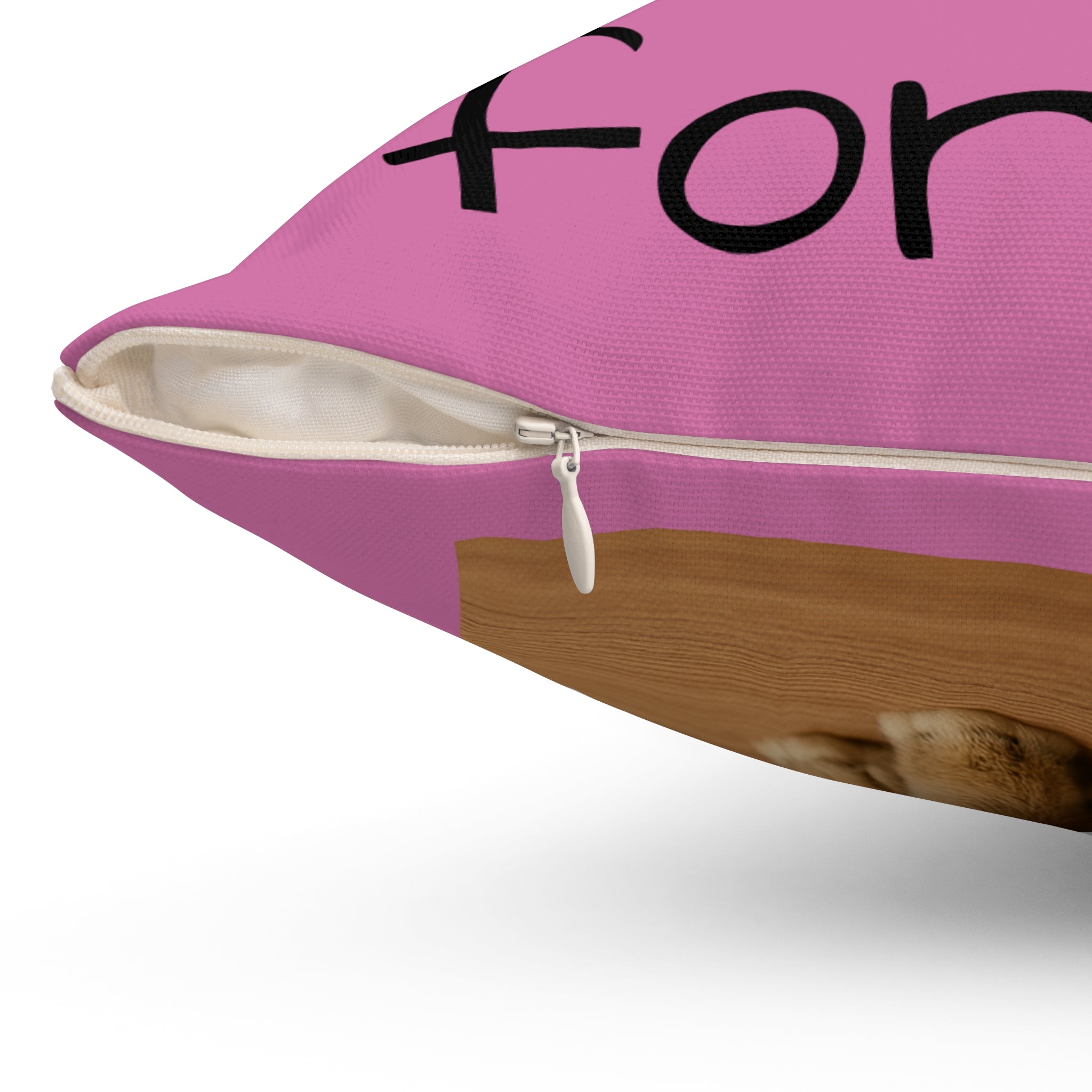 Square Pillow — "I Collect Rabbit Holes for Fun" Cute Bunny Decorative Throw Pillow