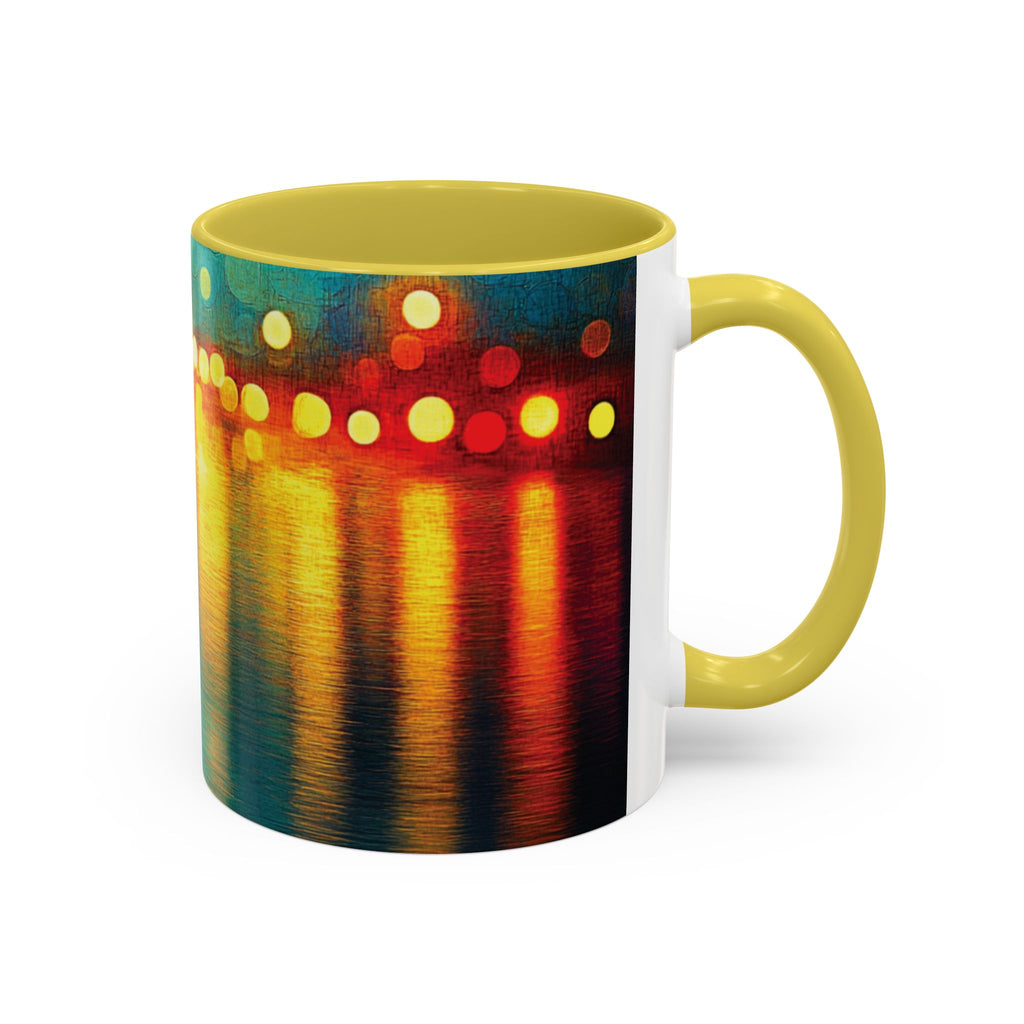 Reflections of the Cityscape Mug - Vibrant 11oz & 15oz Coffee Cup for Art Lovers & Gift Giving