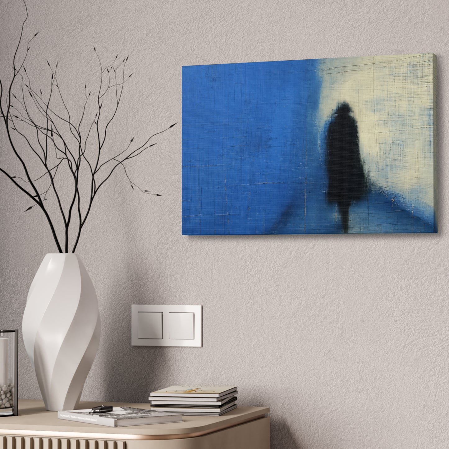 Abstract Blue Shadow Canvas Wall Art — Stretched 1.5"