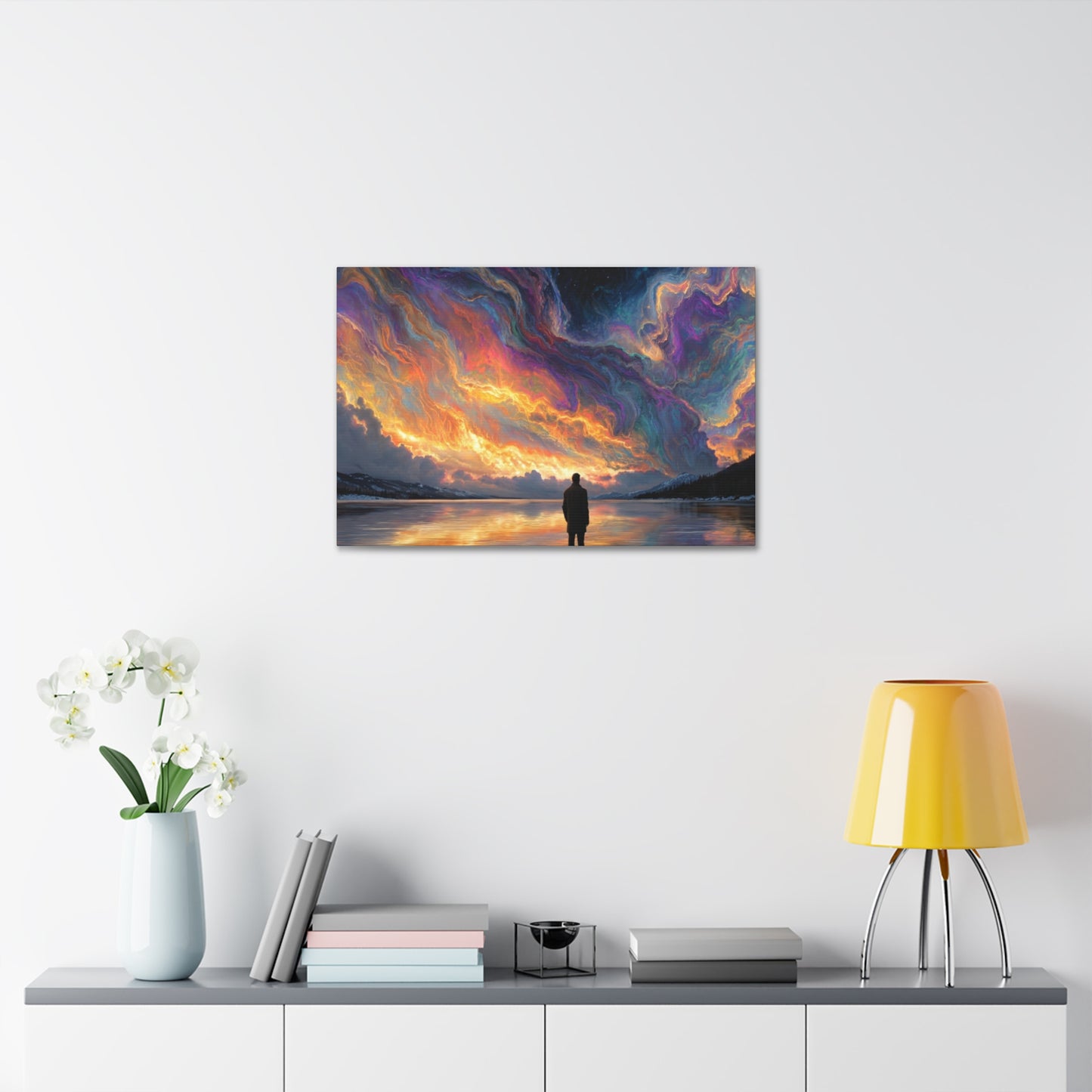 Man Contemplating the Northern Nights