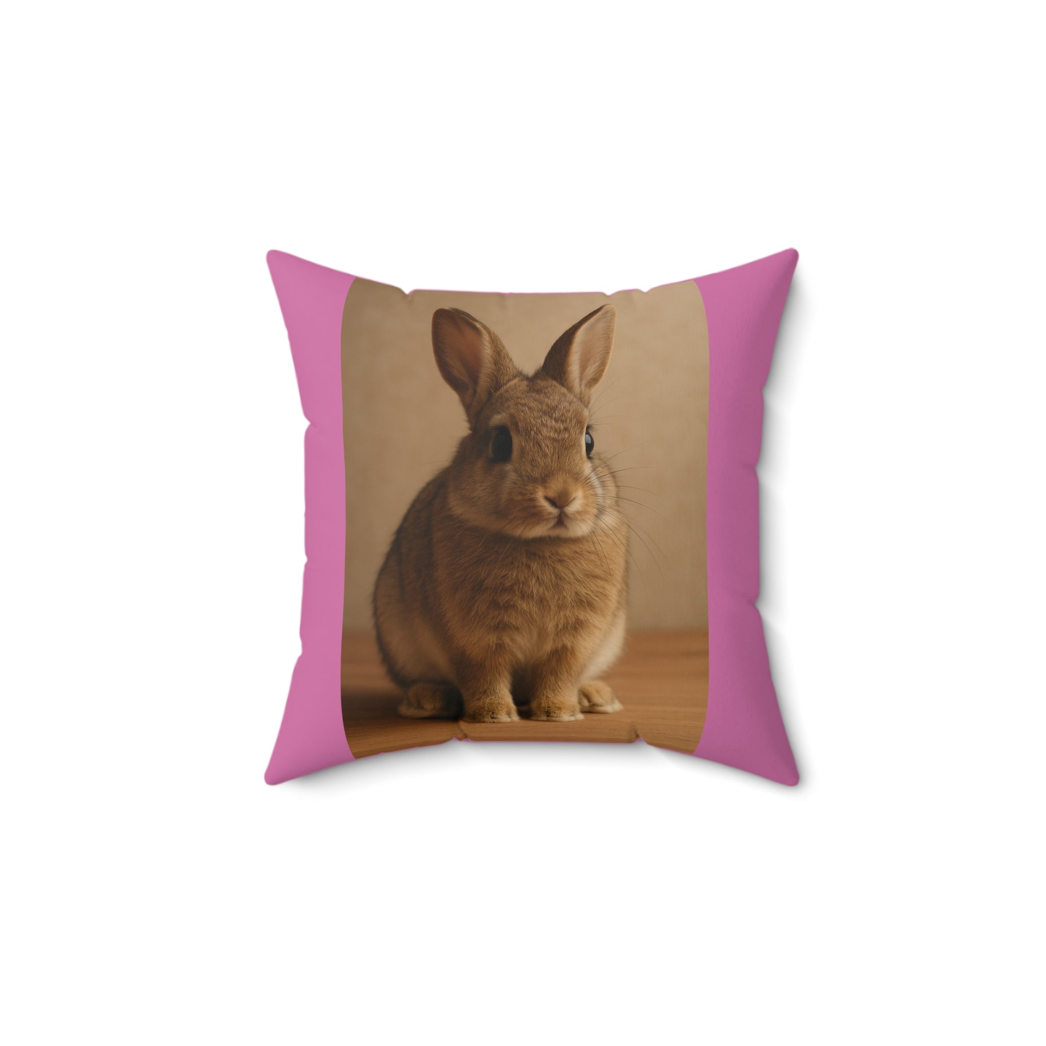 Square Pillow — "I Collect Rabbit Holes for Fun" Cute Bunny Decorative Throw Pillow