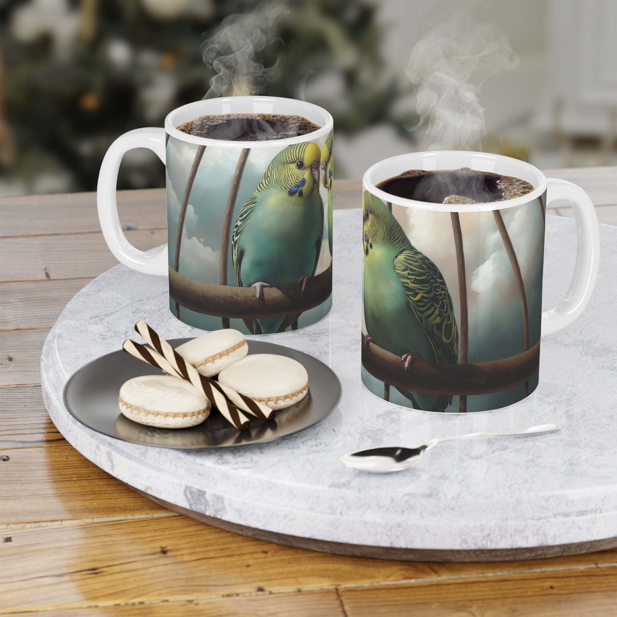 Charming Budgie Ceramic Mugs - Perfect for Bird Lovers