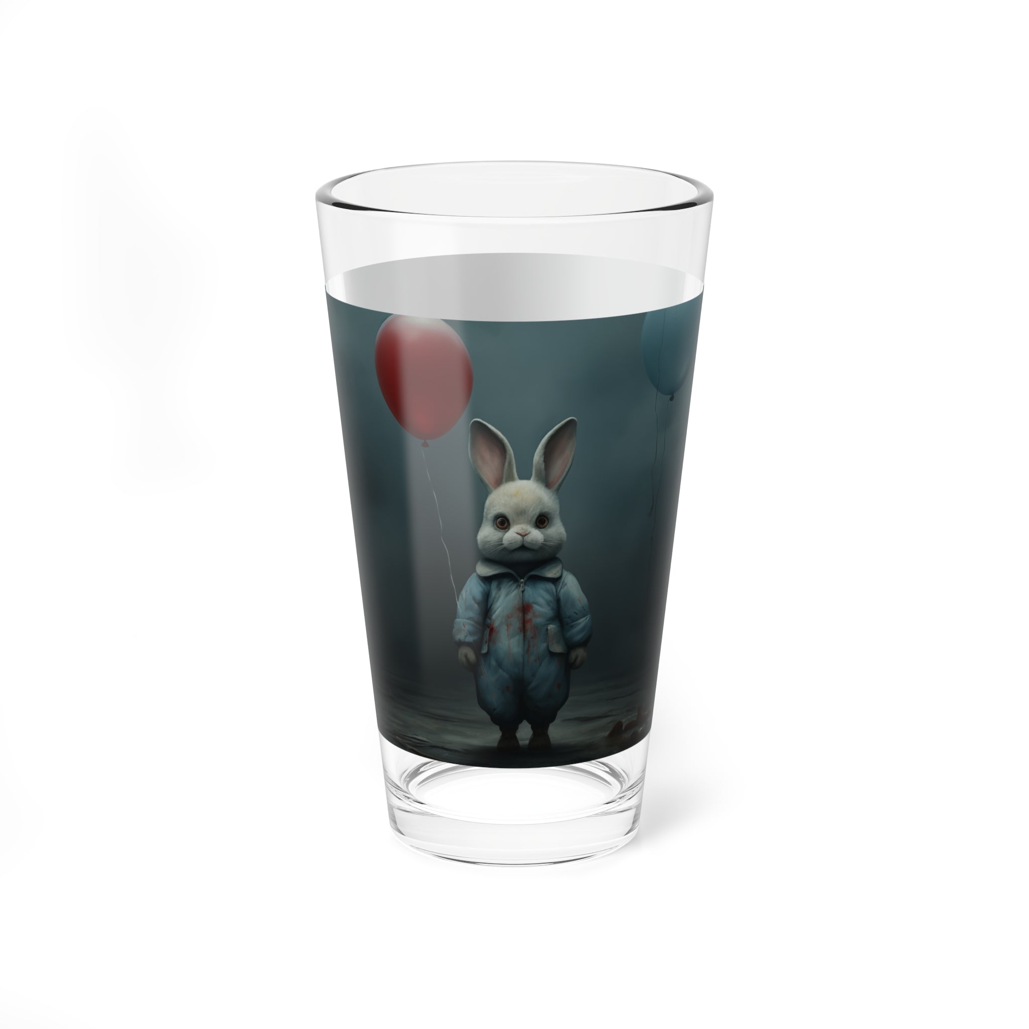 Whimsical Dark Bunny Mixing Glass - 16oz Fun and Unique Drinkware