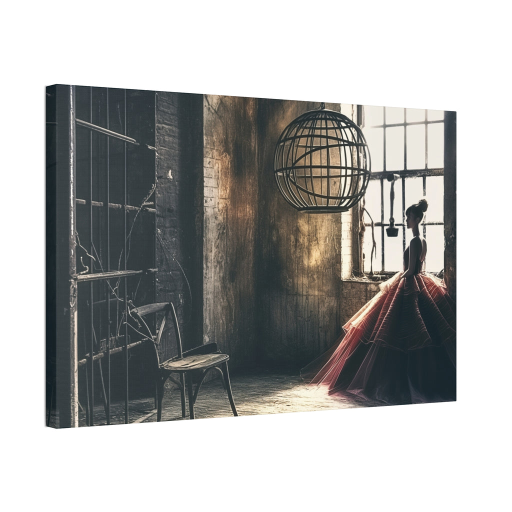 Ballerina in Vintage Studio — Stretched Canvas Wall Art