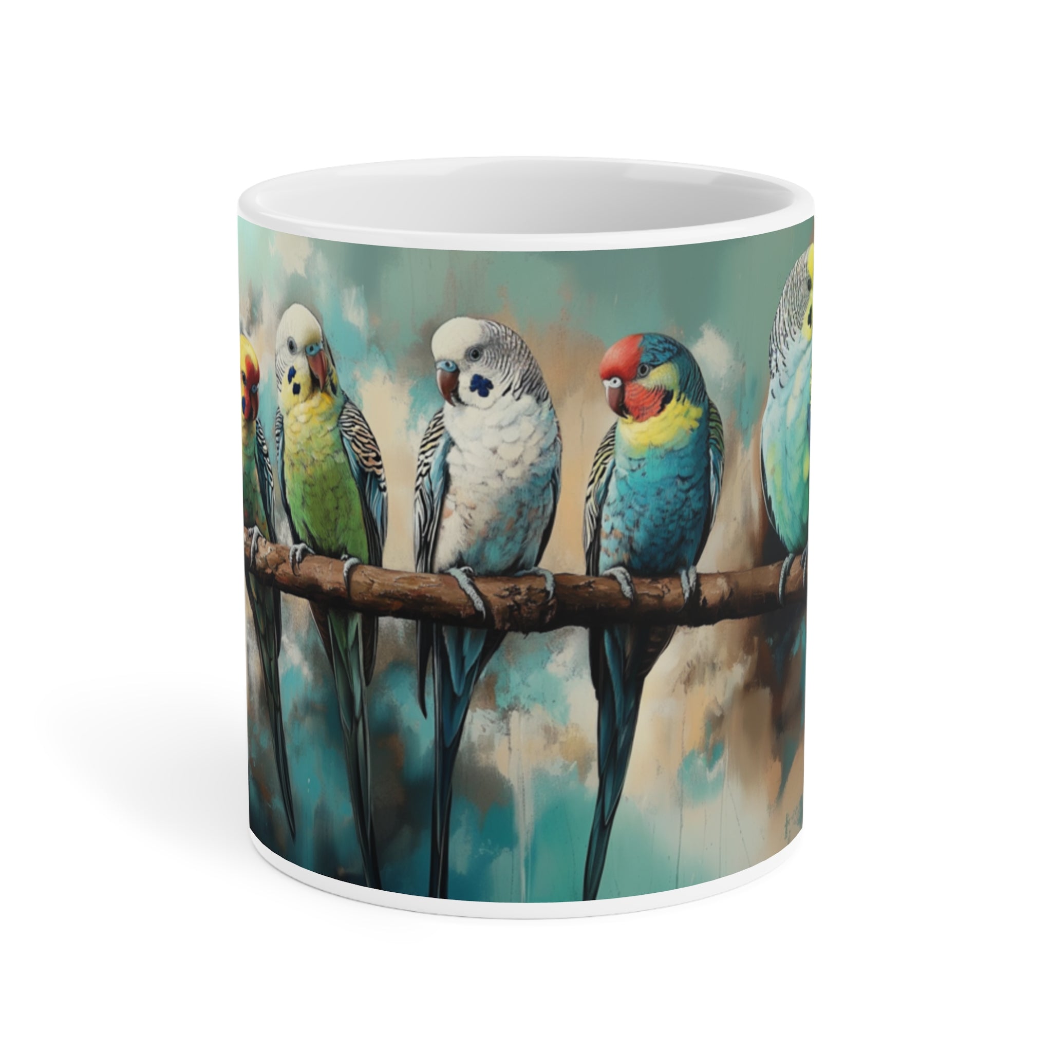 Colorful Budgie Ceramic Mug - Perfect for Bird Lovers