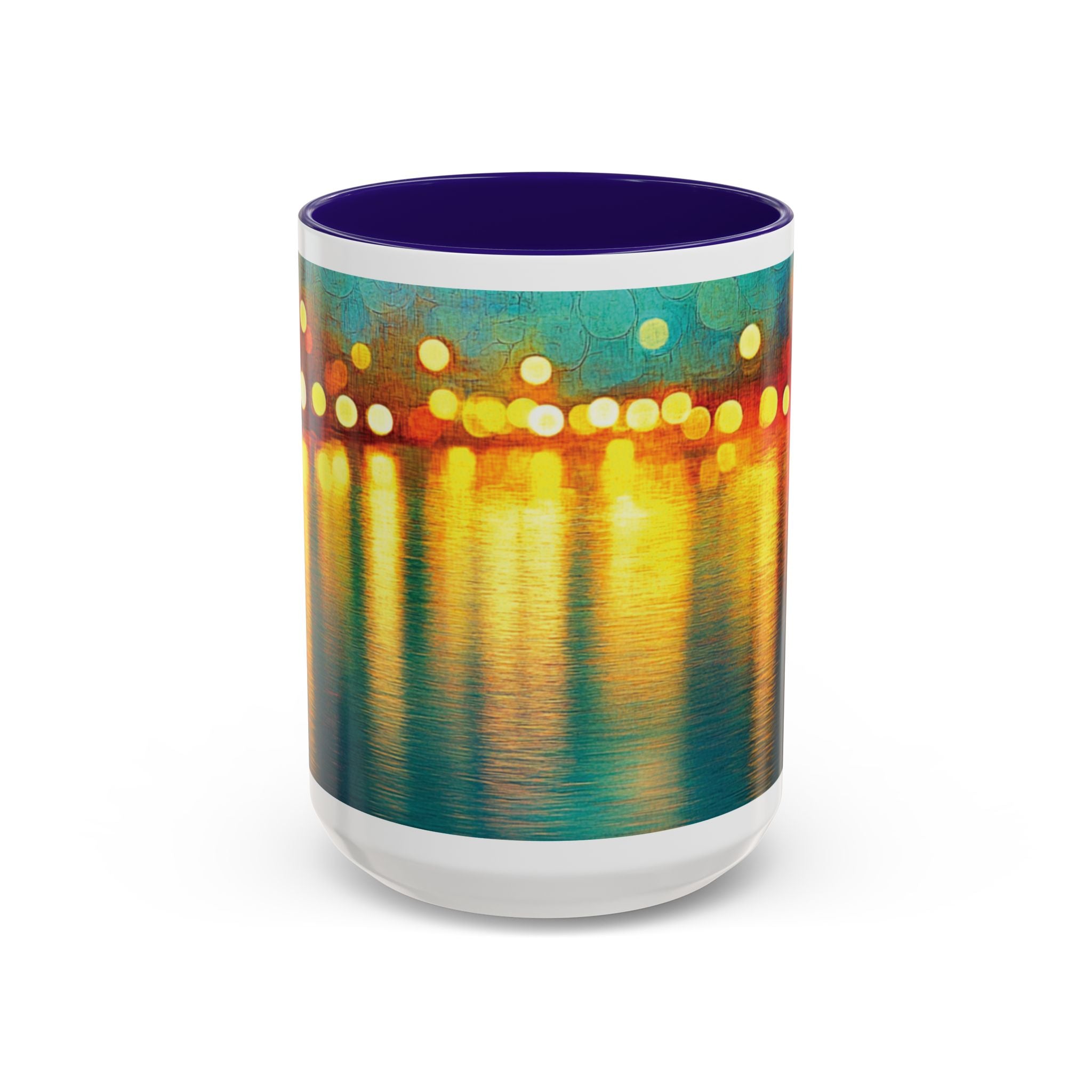 Reflections of the Cityscape Mug - Vibrant 11oz & 15oz Coffee Cup for Art Lovers & Gift Giving