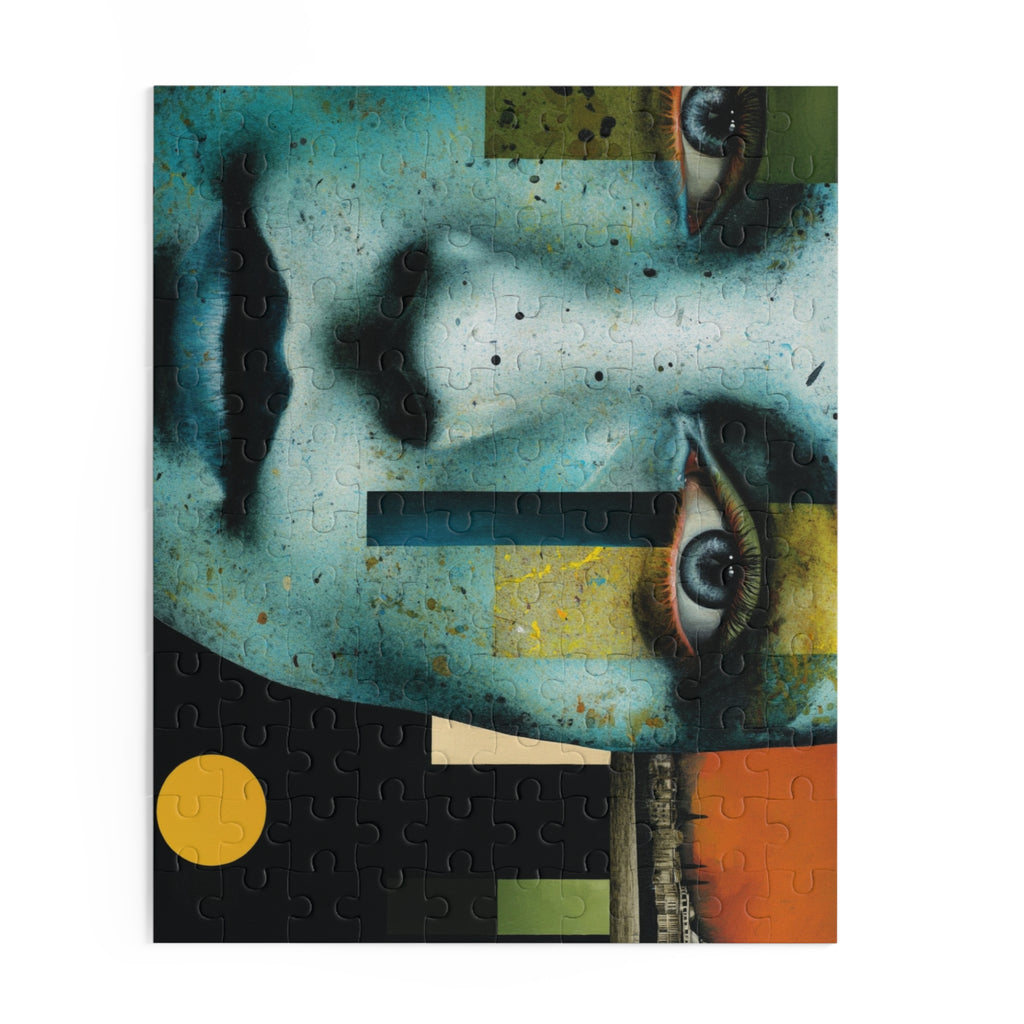Artistic Portrait Puzzle — Blue Face Abstract Jigsaw (120/252/500 pcs)