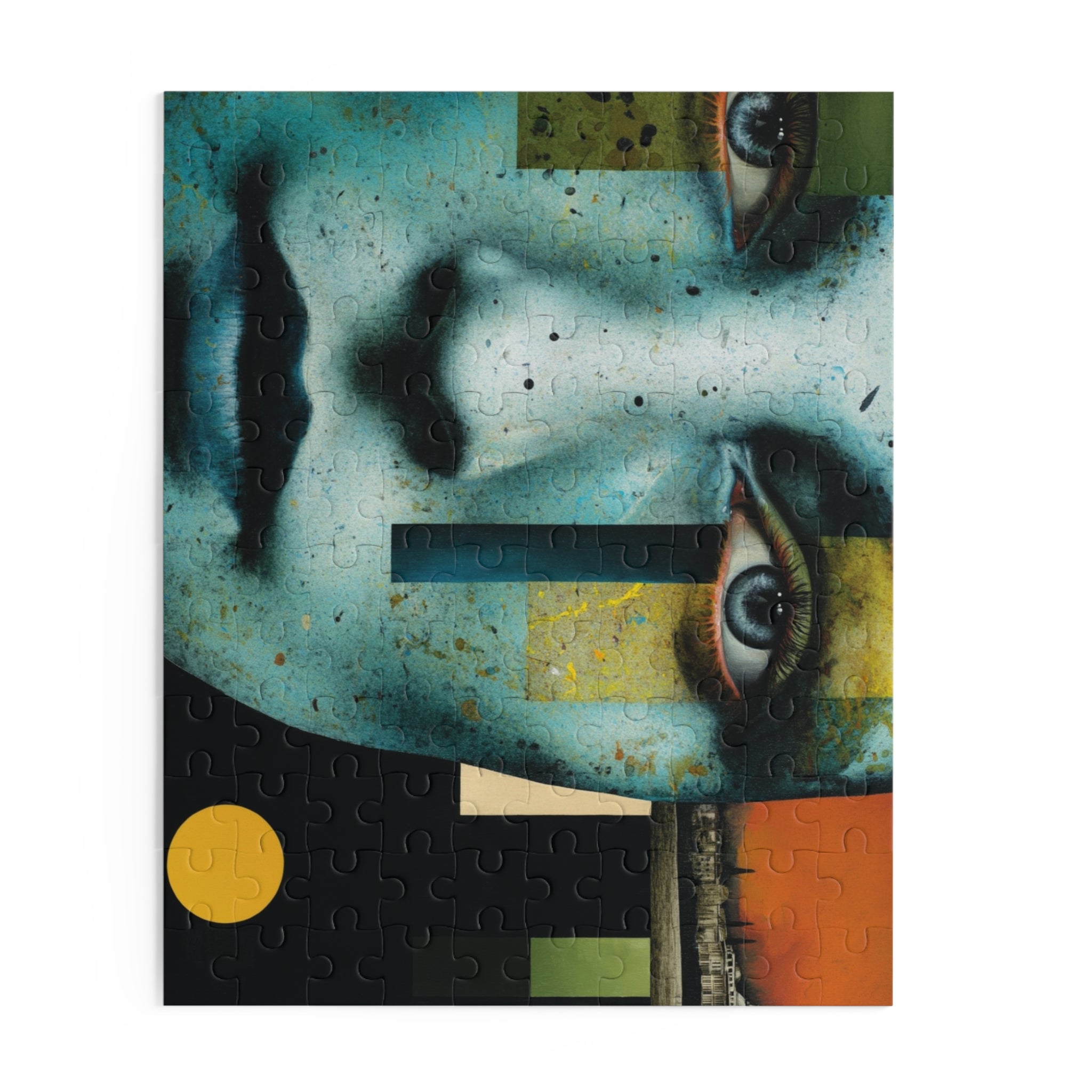 Artistic Portrait Puzzle — Blue Face Abstract Jigsaw (120/252/500 pcs)