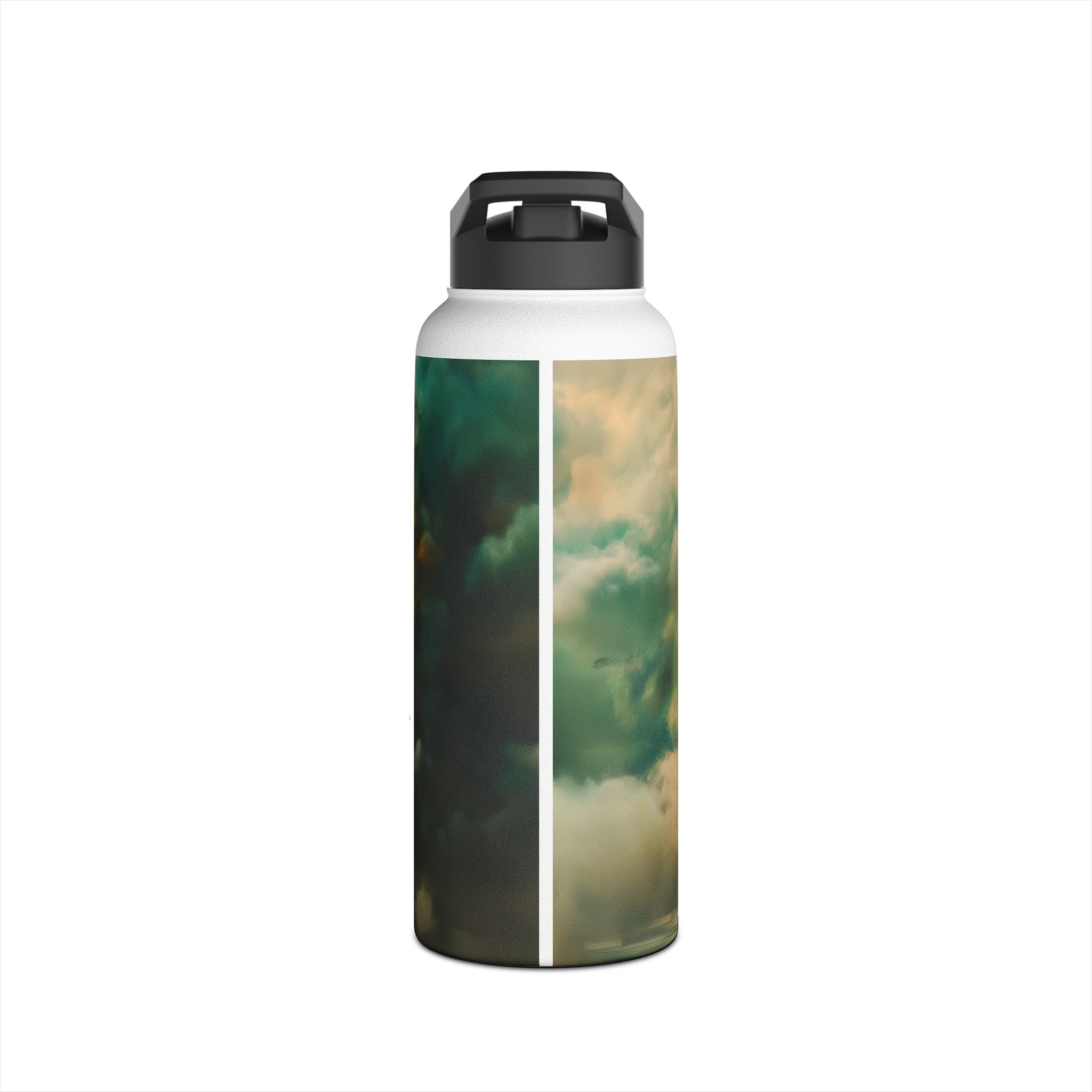 Ethereal Beauty in Red: Stainless Steel Water Bottle - Nature-Inspired Design