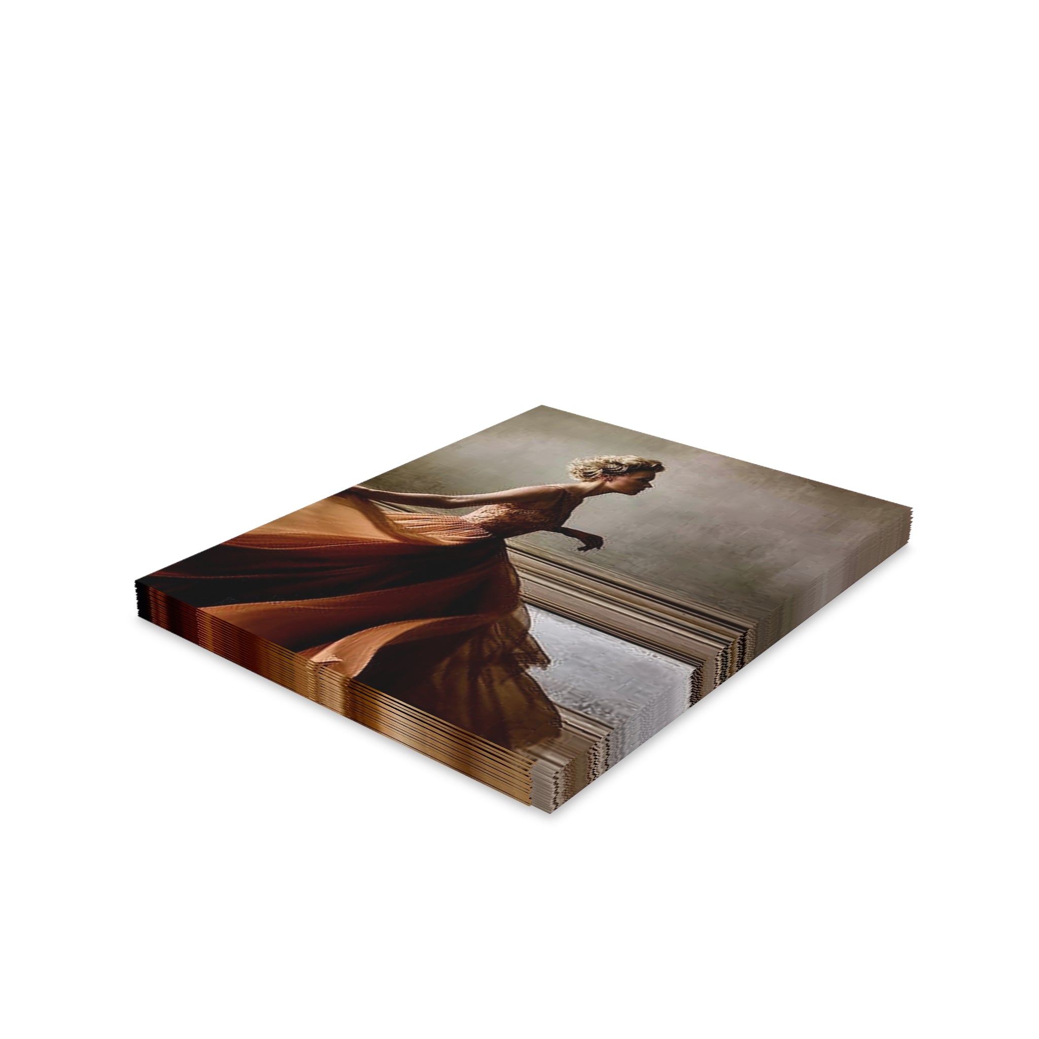 Greeting Cards — Elegant Vintage Woman in Flowing Gown (8/16/24 Pack)