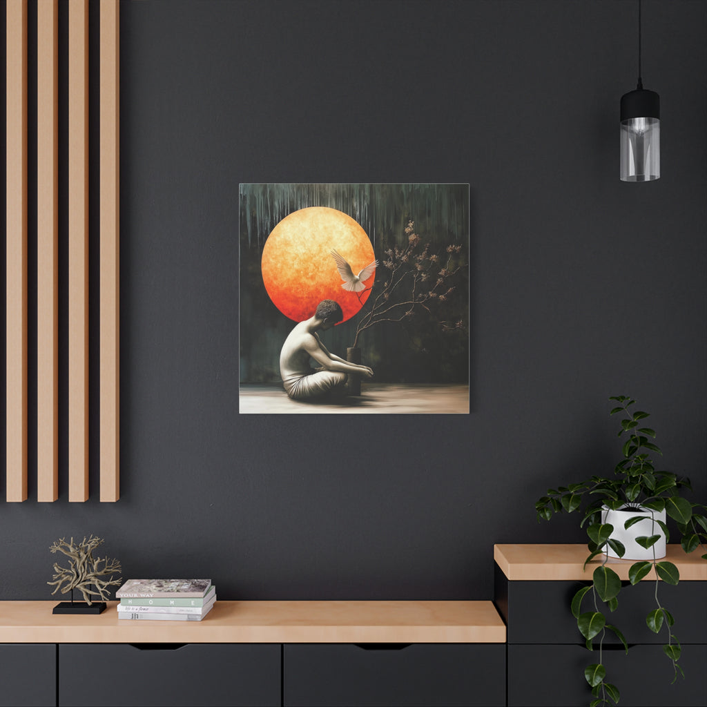 Thoughtful — Contemplative Portrait Matte Canvas Print, Stretched Wall Art 1.25"