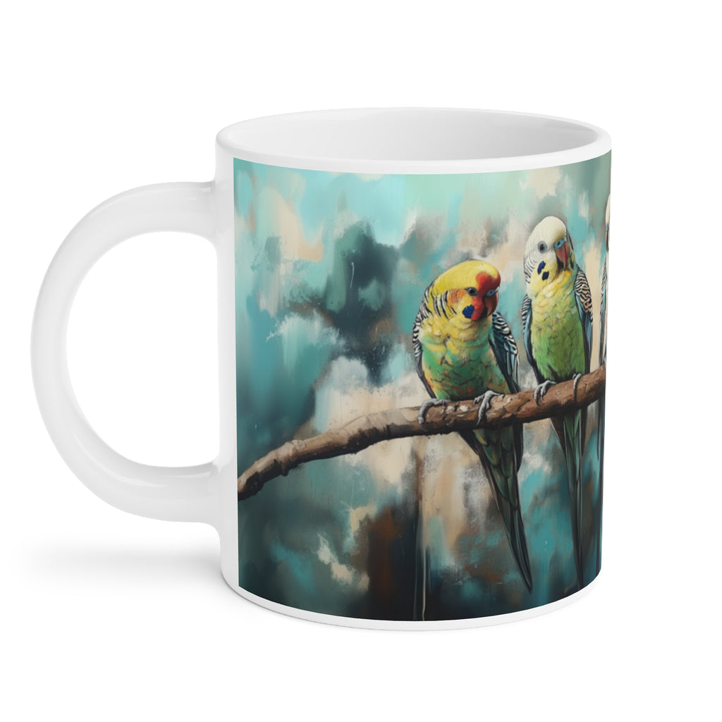 Colorful Budgie Ceramic Mug - Perfect for Bird Lovers