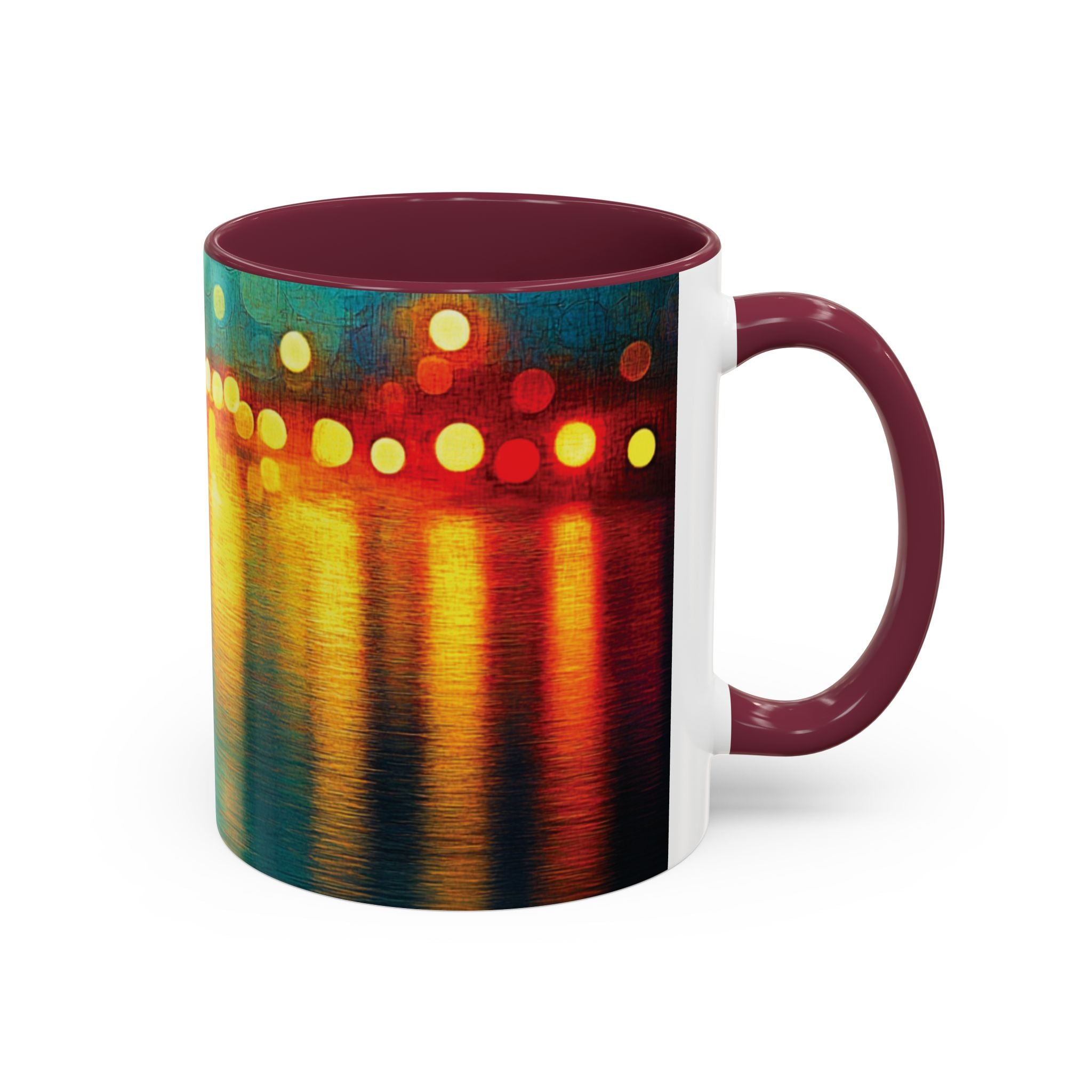 Reflections of the Cityscape Mug - Vibrant 11oz & 15oz Coffee Cup for Art Lovers & Gift Giving