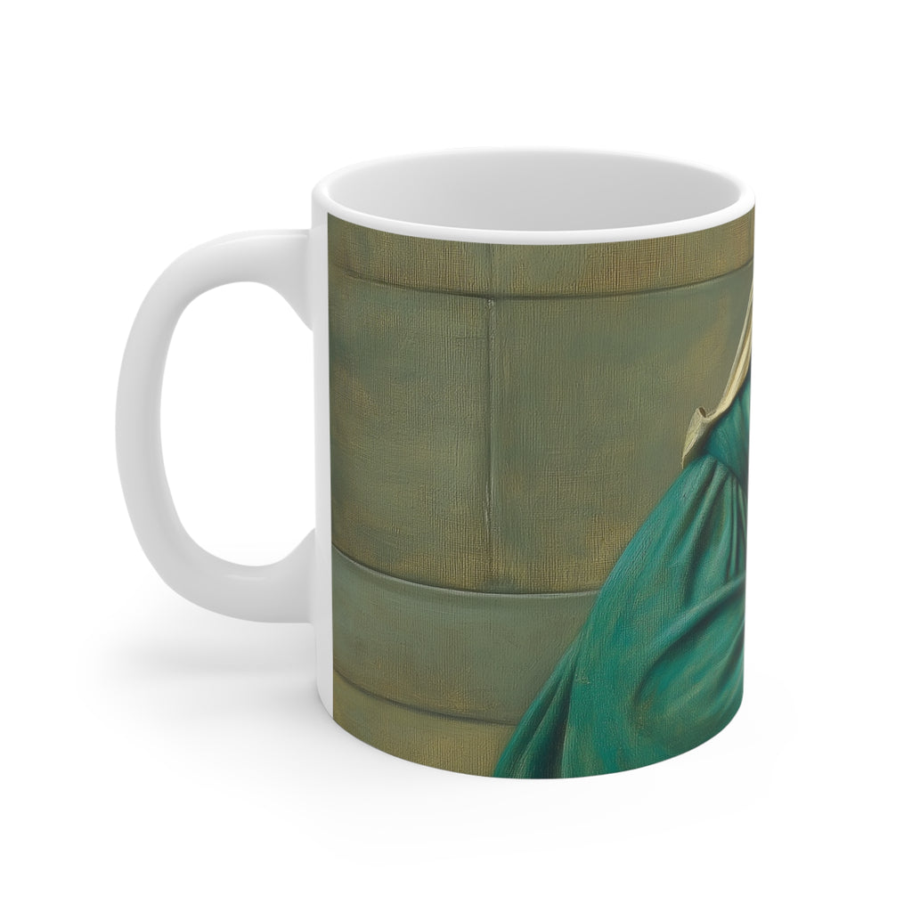 Beauty in Teal Ceramic Mug – Colorful Design for Art Lovers & Coffee Enthusiasts