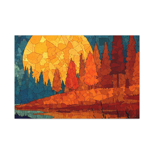 Autumn Trees Matte Canvas Print — Fall Landscape Stretched Wall Art, 1.25"