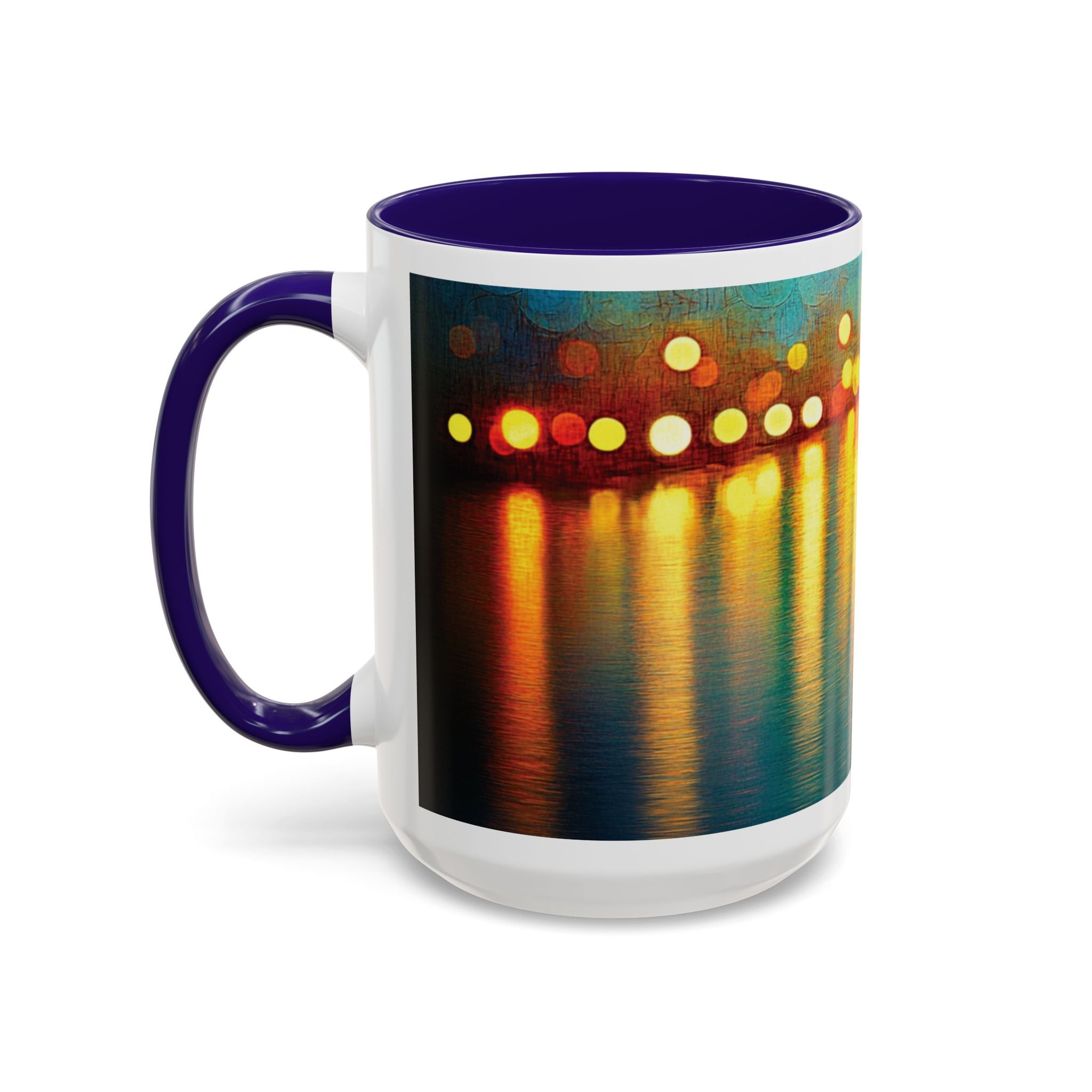 Reflections of the Cityscape Mug - Vibrant 11oz & 15oz Coffee Cup for Art Lovers & Gift Giving