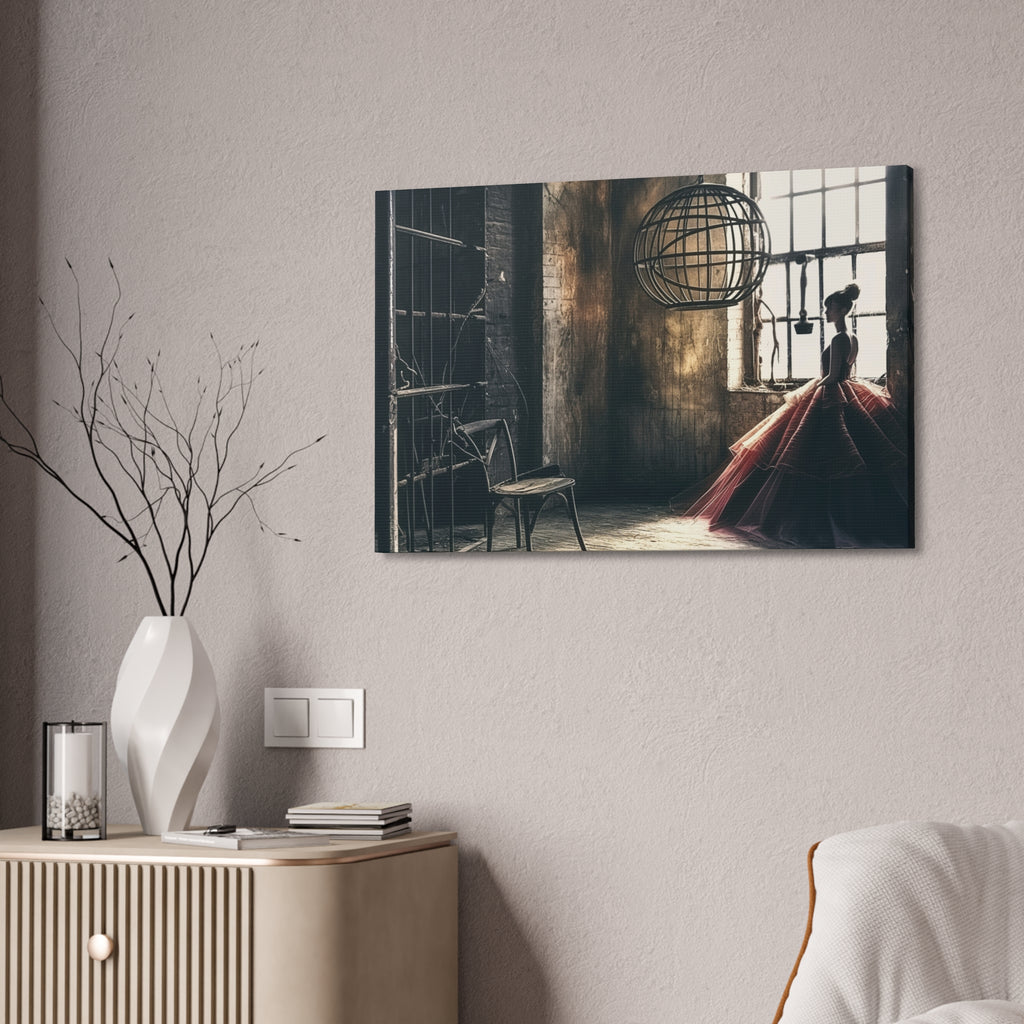 Ballerina in Vintage Studio — Stretched Canvas Wall Art