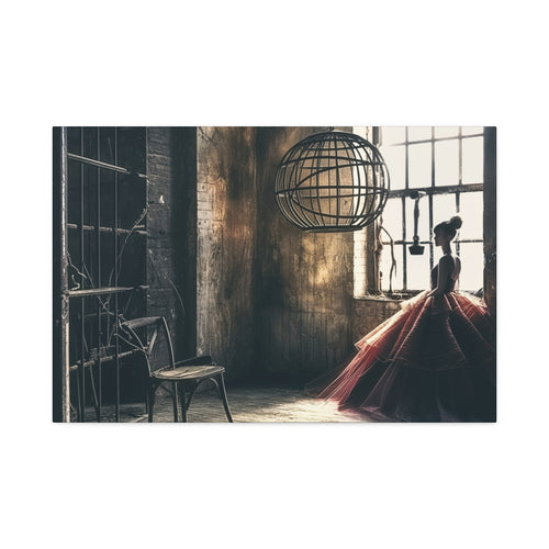 Ballerina in Vintage Studio — Stretched Canvas Wall Art