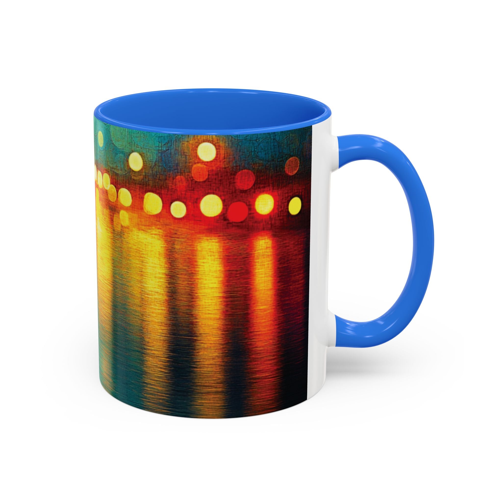 Reflections of the Cityscape Mug - Vibrant 11oz & 15oz Coffee Cup for Art Lovers & Gift Giving