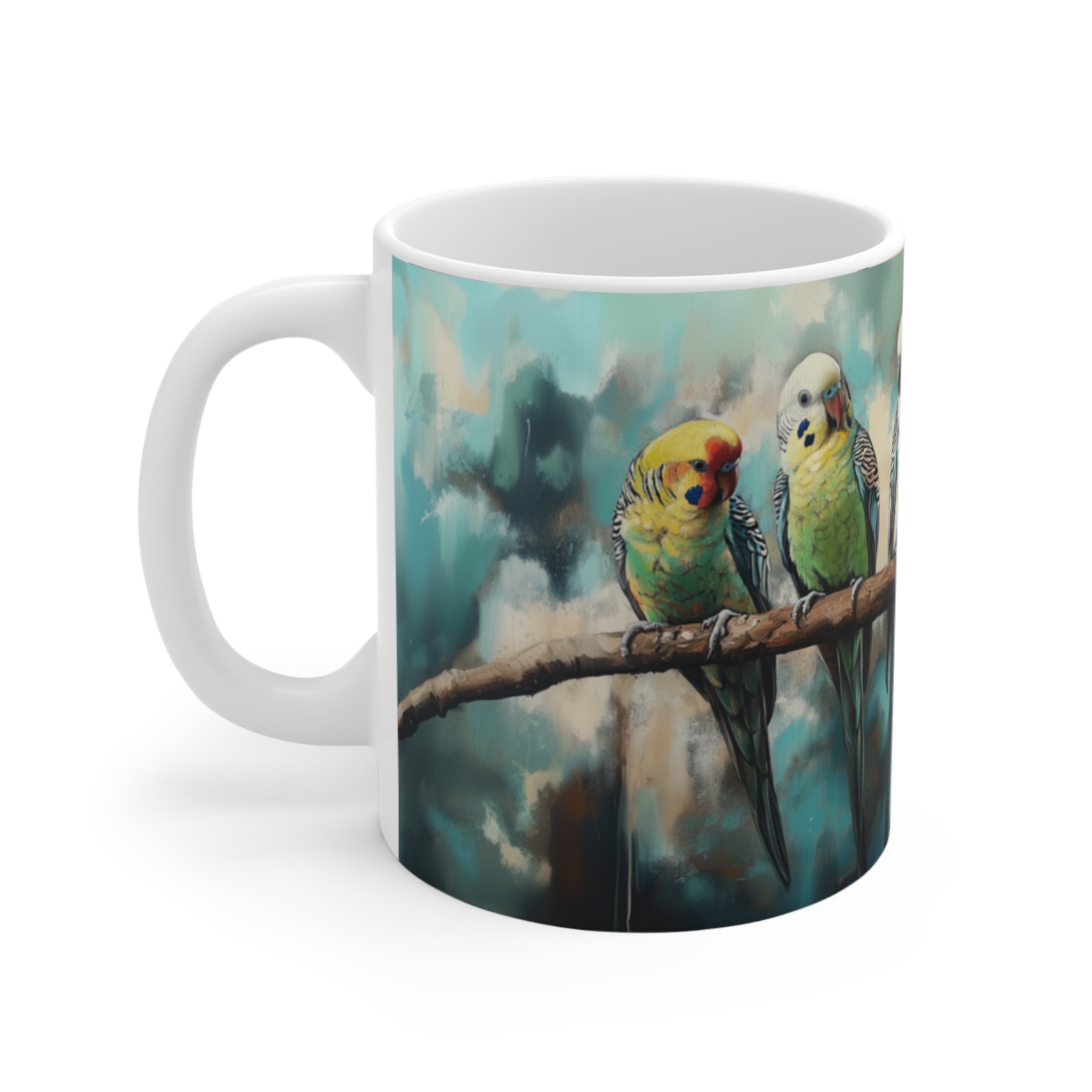 Colorful Budgie Ceramic Mug - Perfect for Bird Lovers
