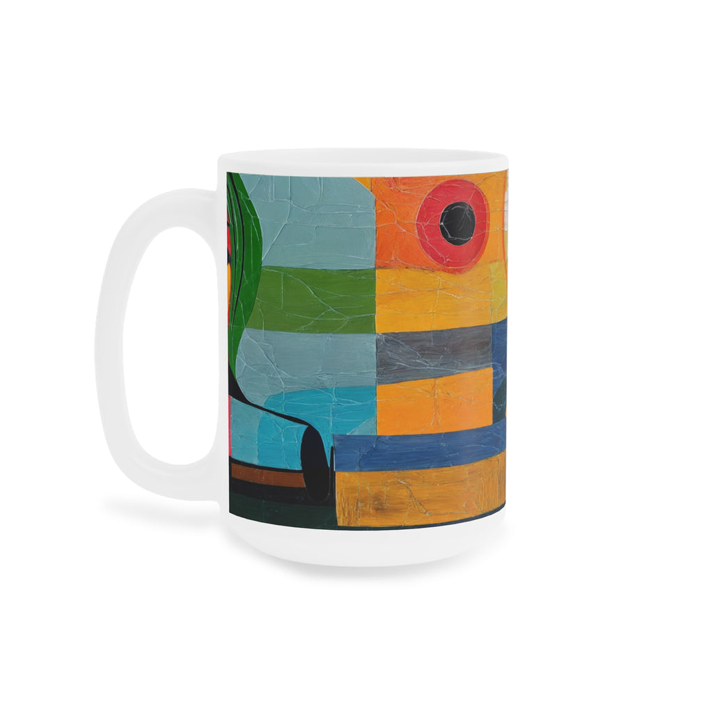 Abstract Art Ceramic Mug – 11oz, 15oz, 20oz – Unique Colorful Design for Art Lovers