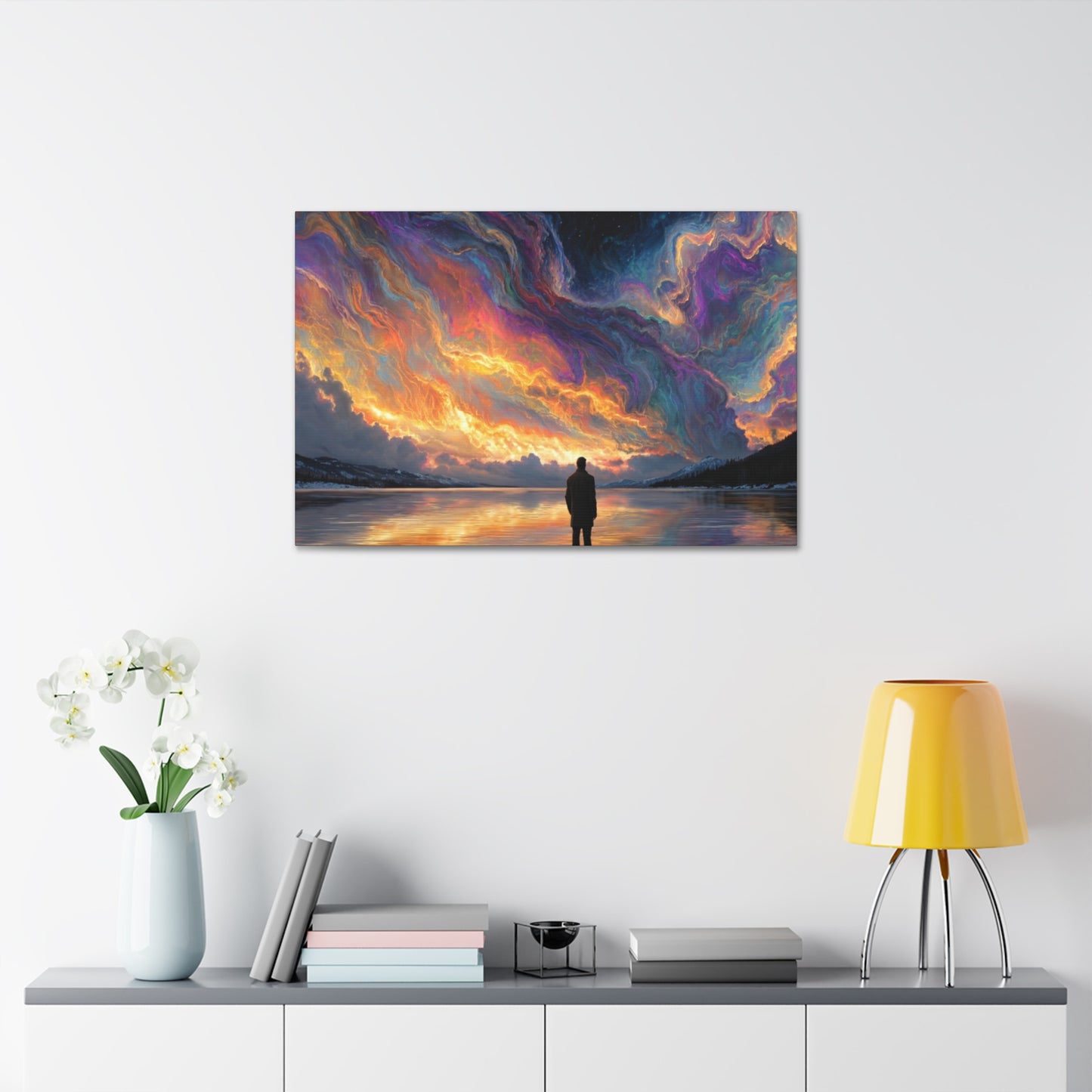 Man Contemplating the Northern Nights