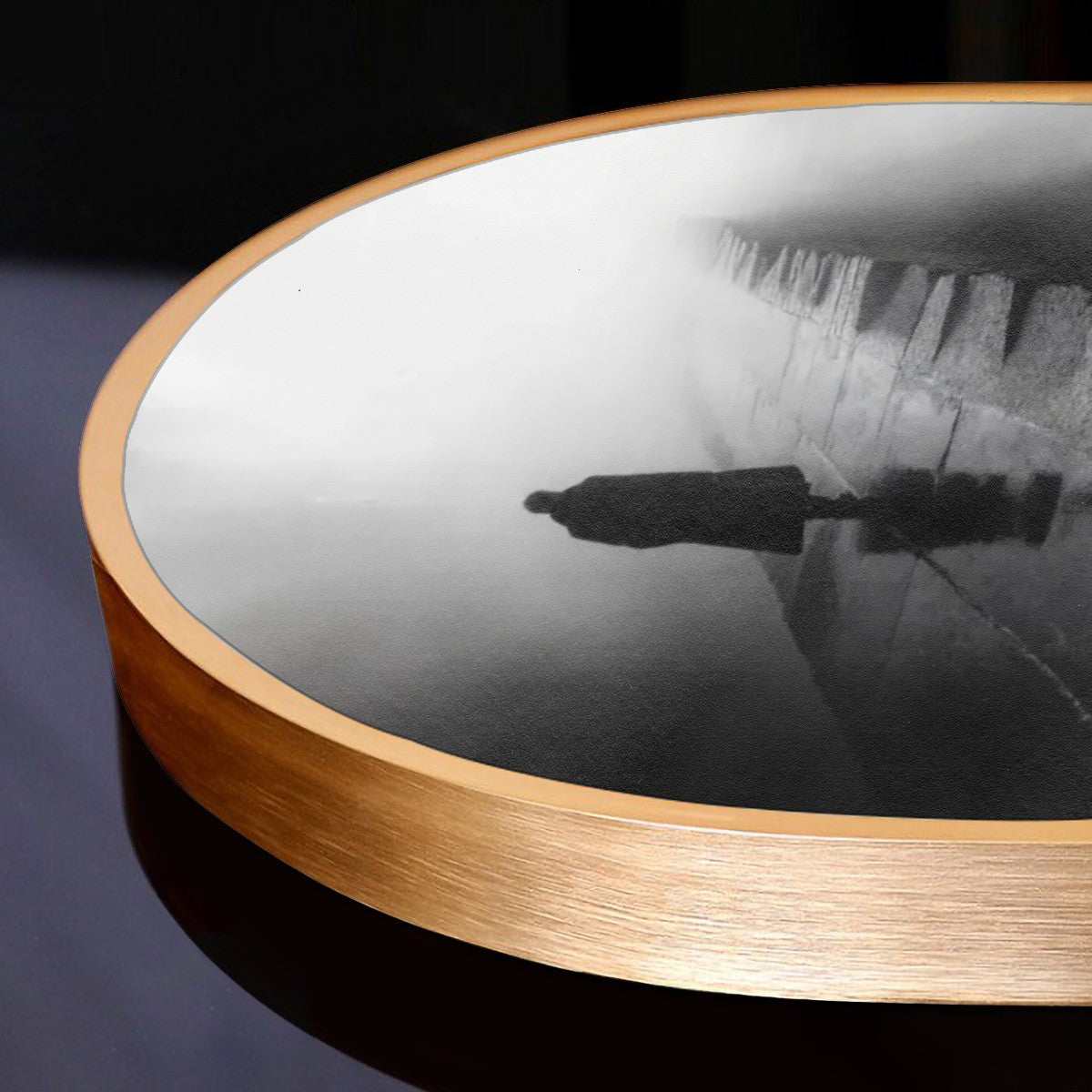 Mysterious Solitude: Atmospheric Black and White Arched Canvas Wall Art (Made in USA)