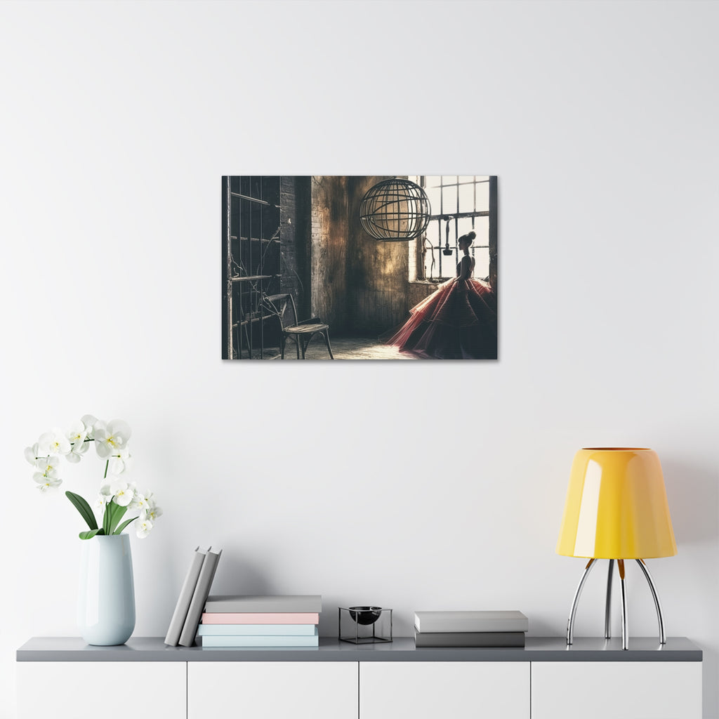 Ballerina in Vintage Studio — Stretched Canvas Wall Art