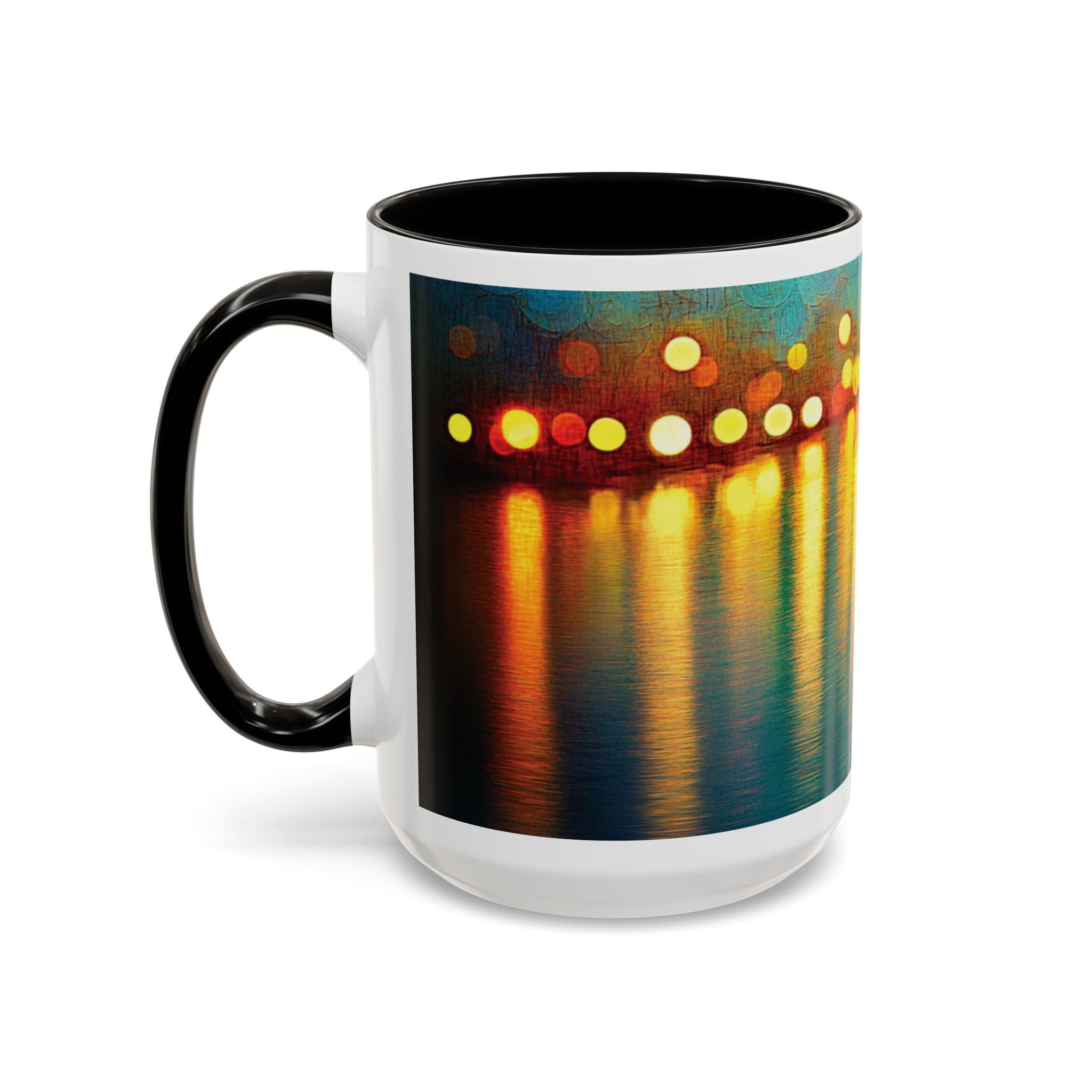 Reflections of the Cityscape Mug - Vibrant 11oz & 15oz Coffee Cup for Art Lovers & Gift Giving