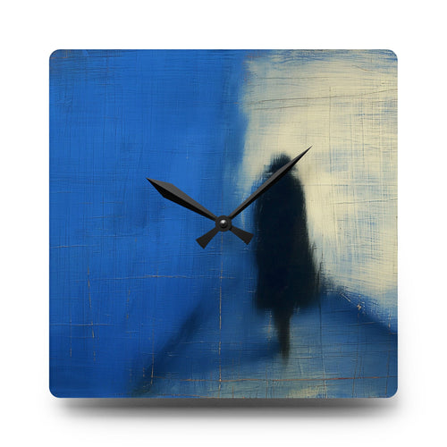 Abstract Blue Silhouette Acrylic Wall Clock — Modern Minimalist Home Décor