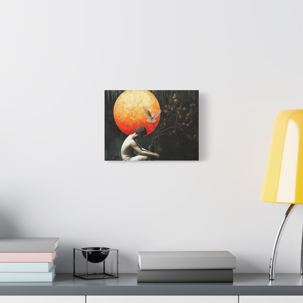 Thoughtful — Contemplative Portrait Matte Canvas Print, Stretched Wall Art 1.25"