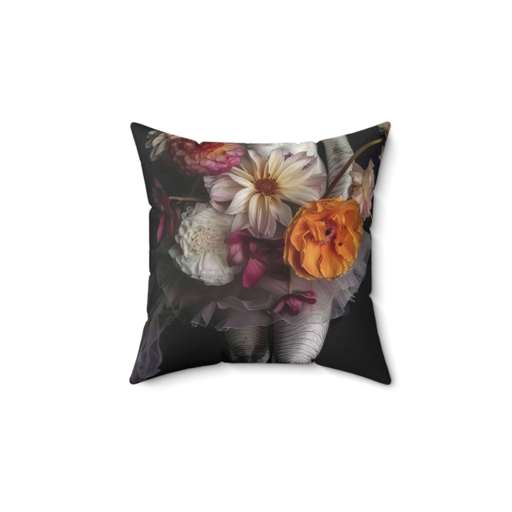 Decorative Throw Pillow — "Distractible but Divine" & Floral Accent Cushion