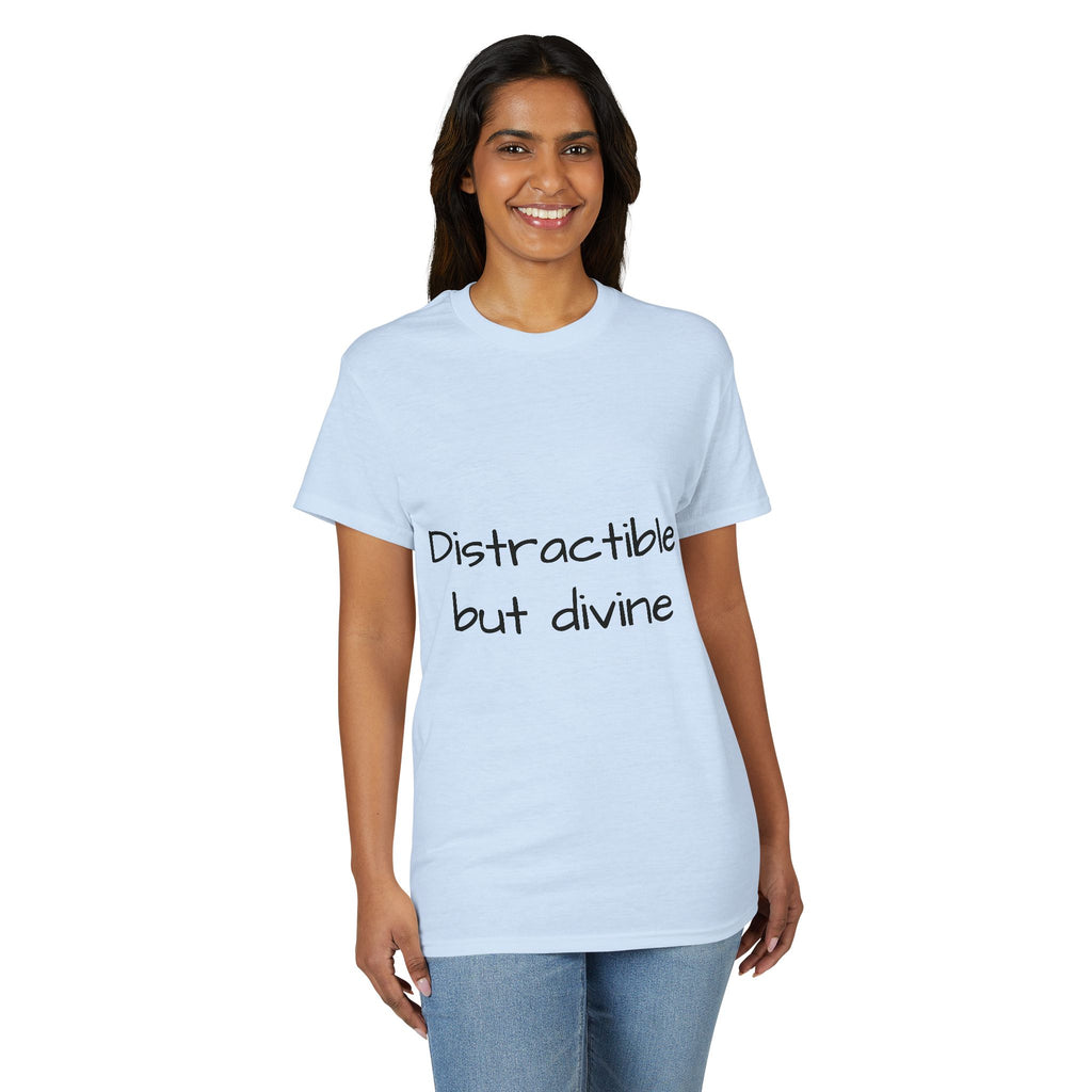 Distractible but Divine T-Shirt — Funny Christian Faith Graphic Tee