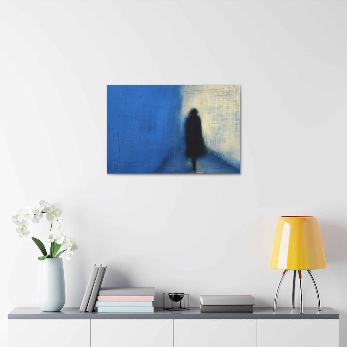 Abstract Blue Shadow Canvas Wall Art — Stretched 1.5"