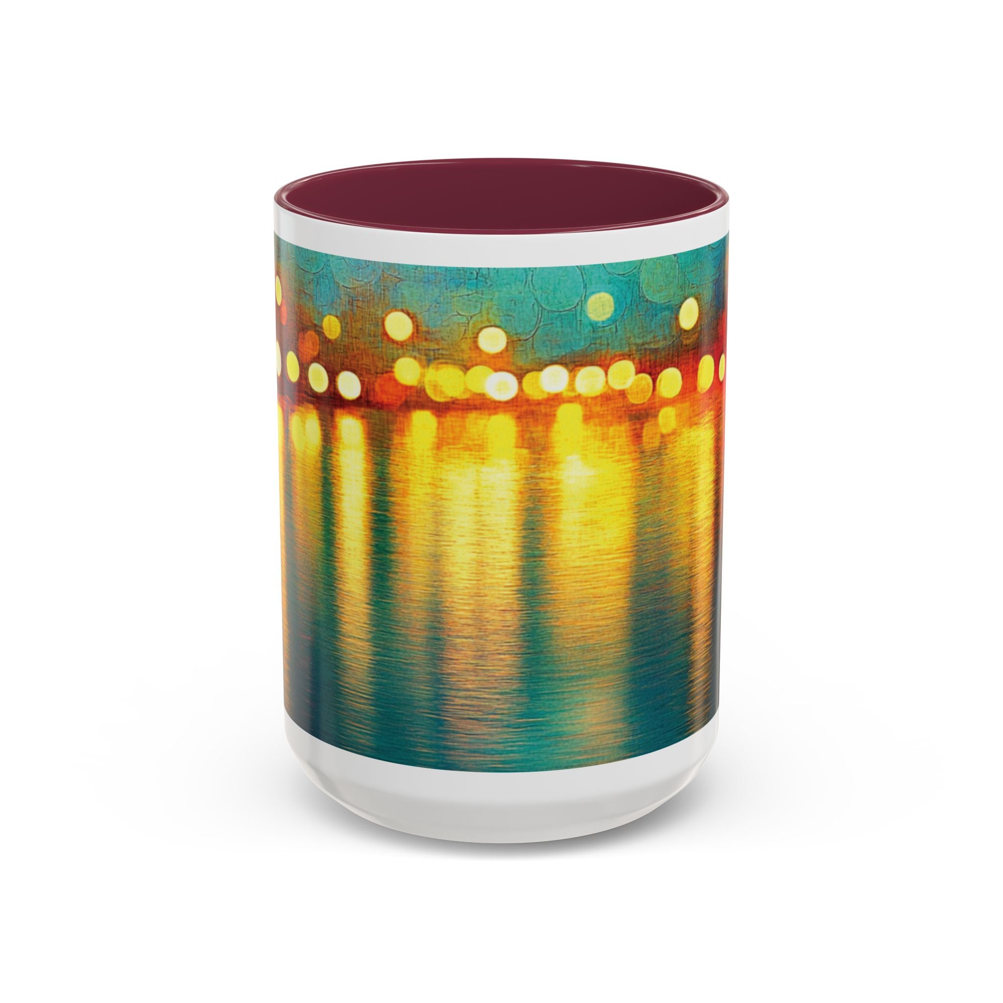 Reflections of the Cityscape Mug - Vibrant 11oz & 15oz Coffee Cup for Art Lovers & Gift Giving