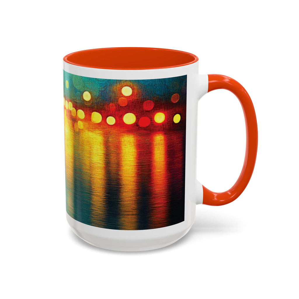 Reflections of the Cityscape Mug - Vibrant 11oz & 15oz Coffee Cup for Art Lovers & Gift Giving