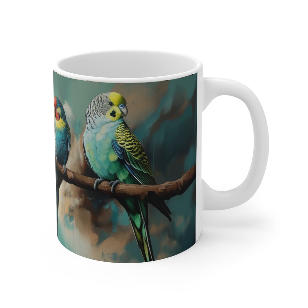 Colorful Budgie Ceramic Mug - Perfect for Bird Lovers