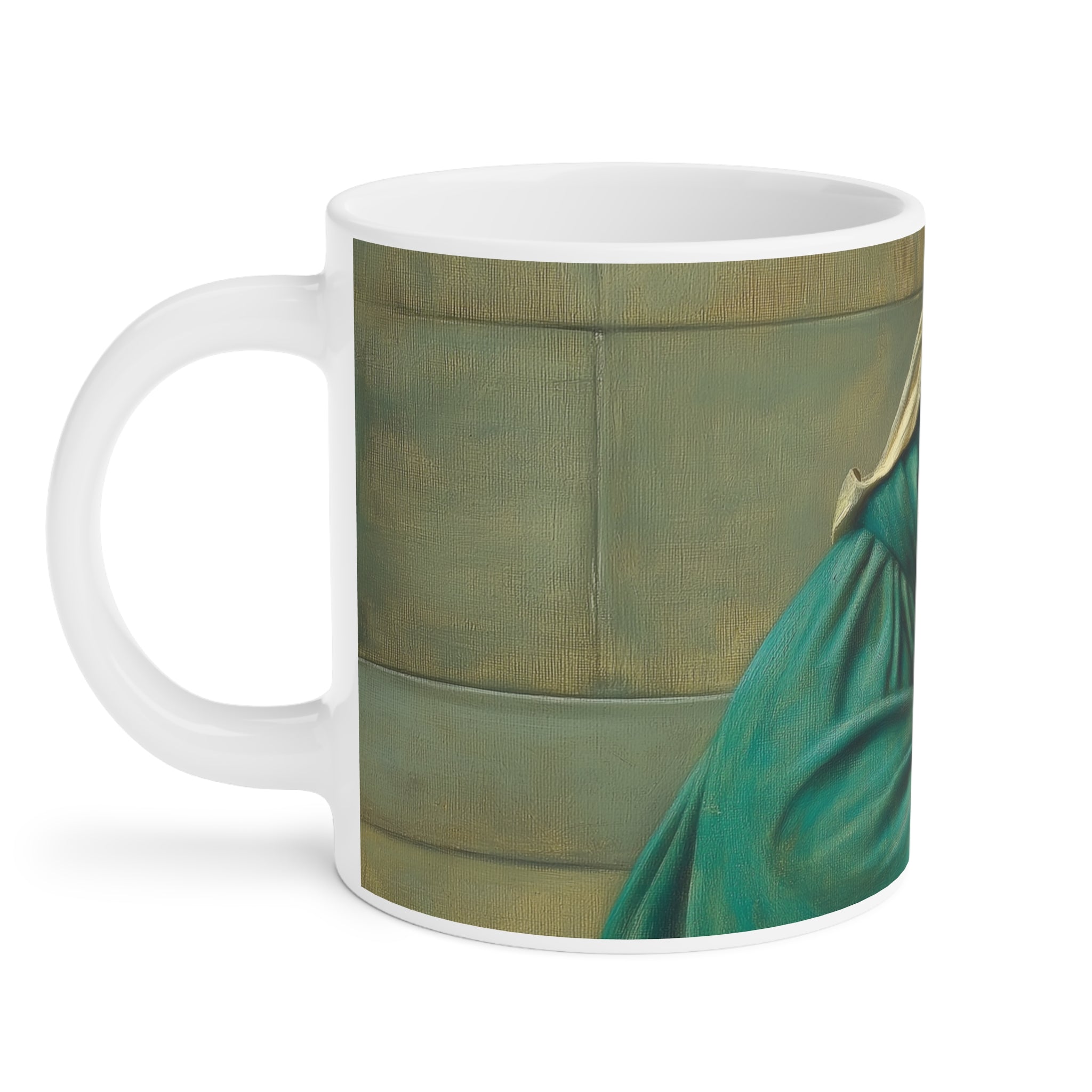 Beauty in Teal Ceramic Mug – Colorful Design for Art Lovers & Coffee Enthusiasts
