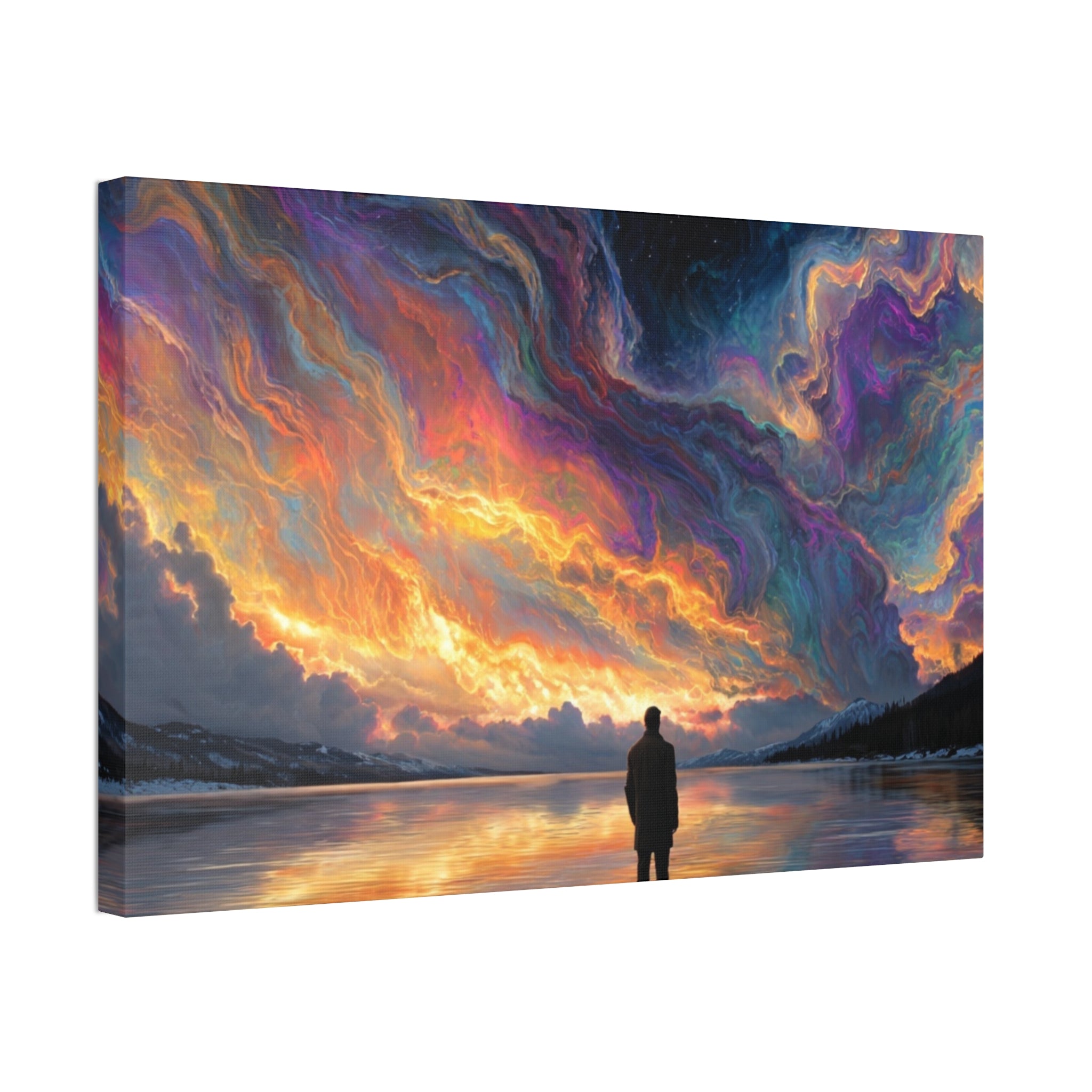 Man Contemplating the Northern Nights