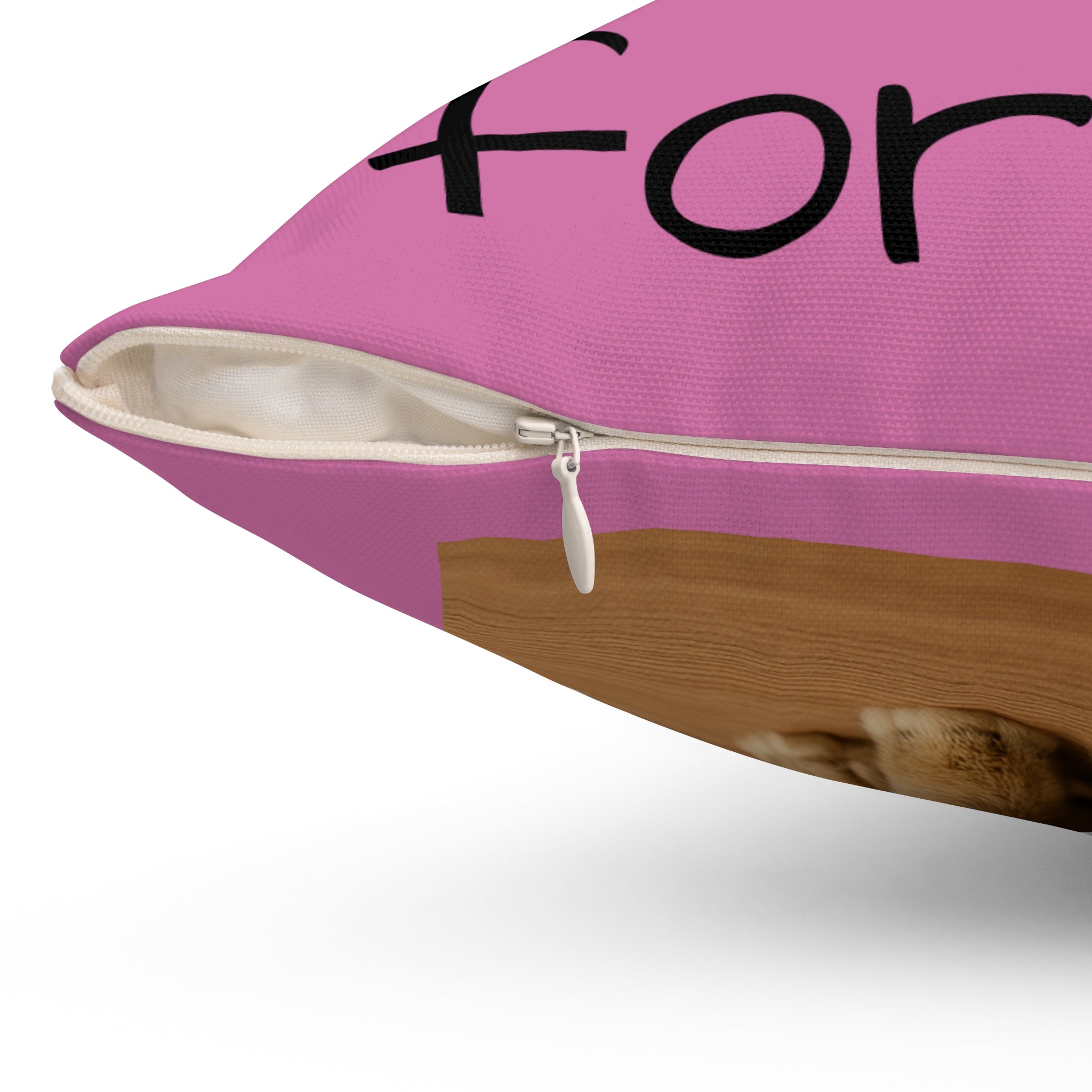 Square Pillow — "I Collect Rabbit Holes for Fun" Cute Bunny Decorative Throw Pillow