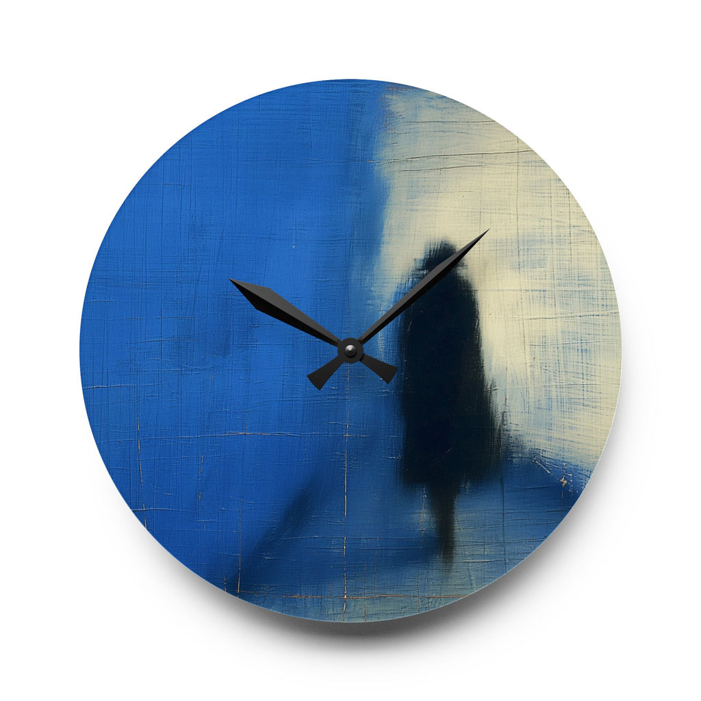 Abstract Blue Silhouette Acrylic Wall Clock — Modern Minimalist Home Décor