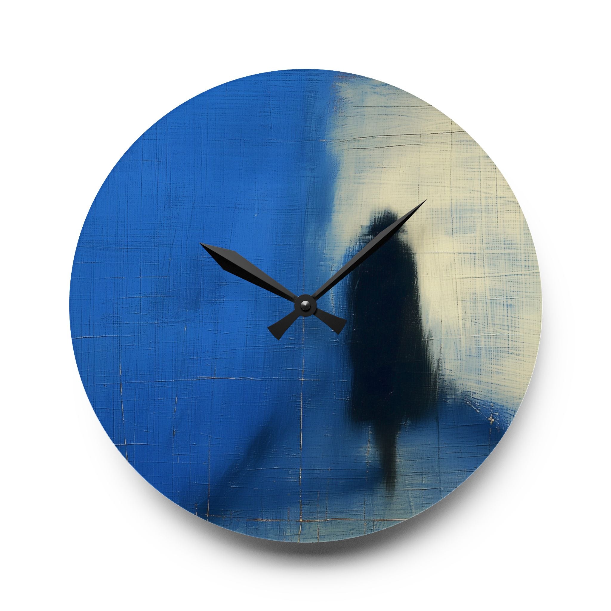 Abstract Blue Silhouette Acrylic Wall Clock — Modern Minimalist Home Décor