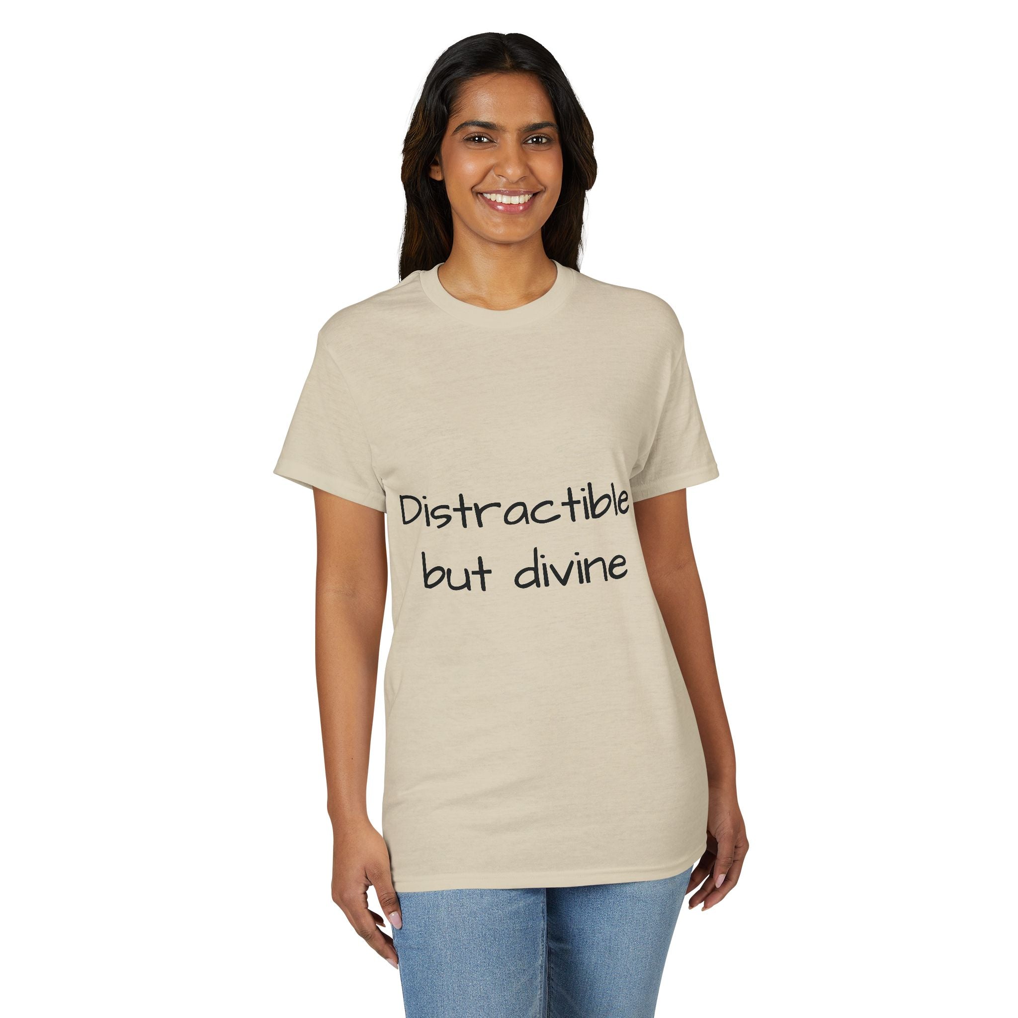 Distractible but Divine T-Shirt — Funny Christian Faith Graphic Tee