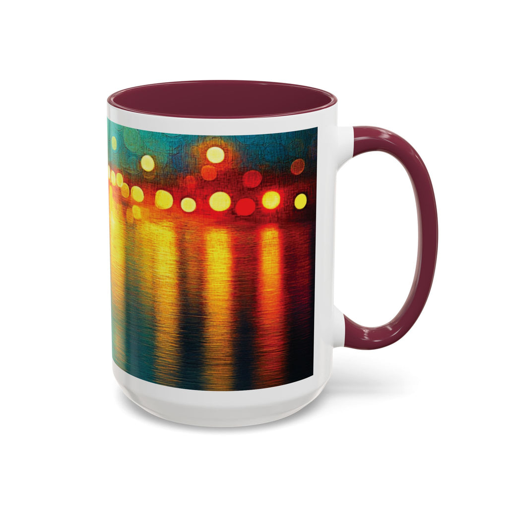 Reflections of the Cityscape Mug - Vibrant 11oz & 15oz Coffee Cup for Art Lovers & Gift Giving