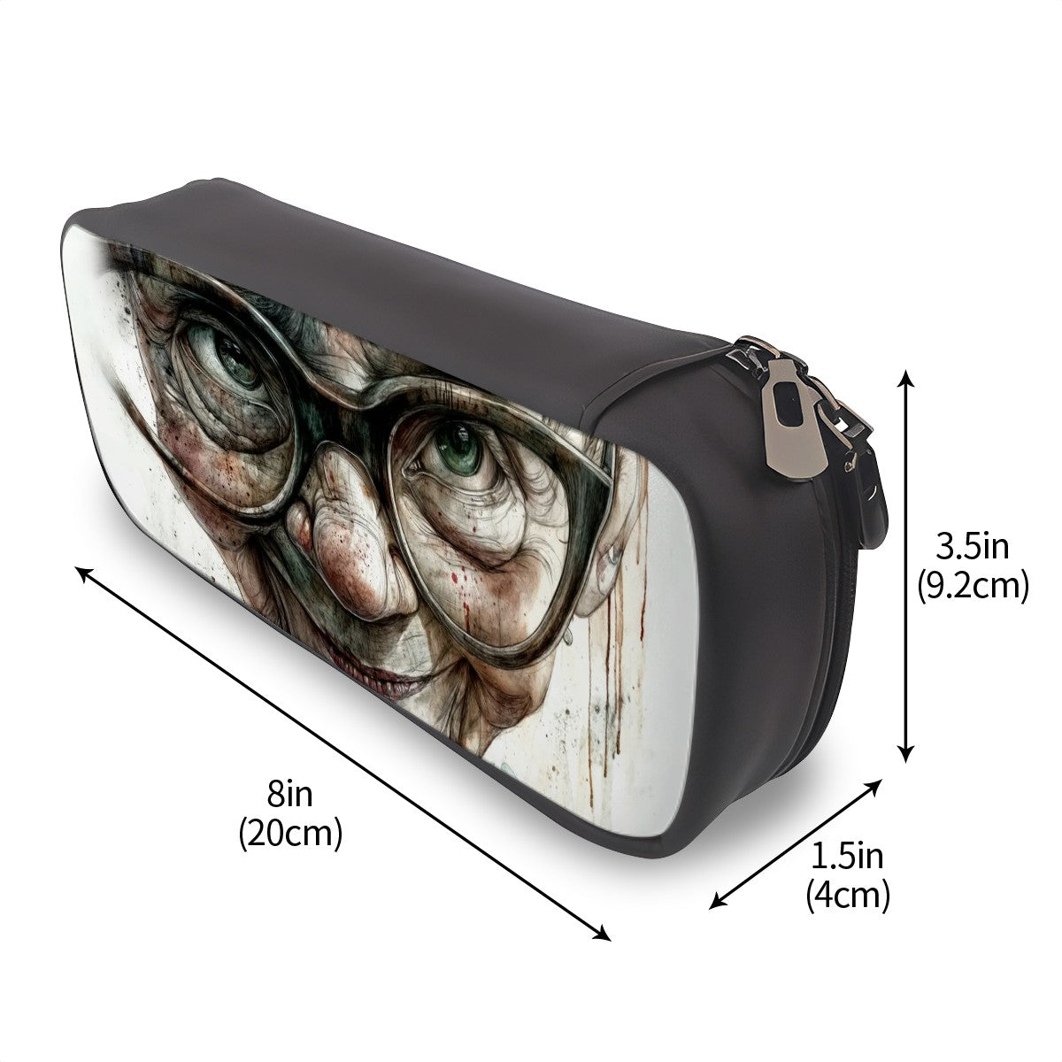 Wisdom and Whimsy: Horizontal Leather Clamshell Pencil Case