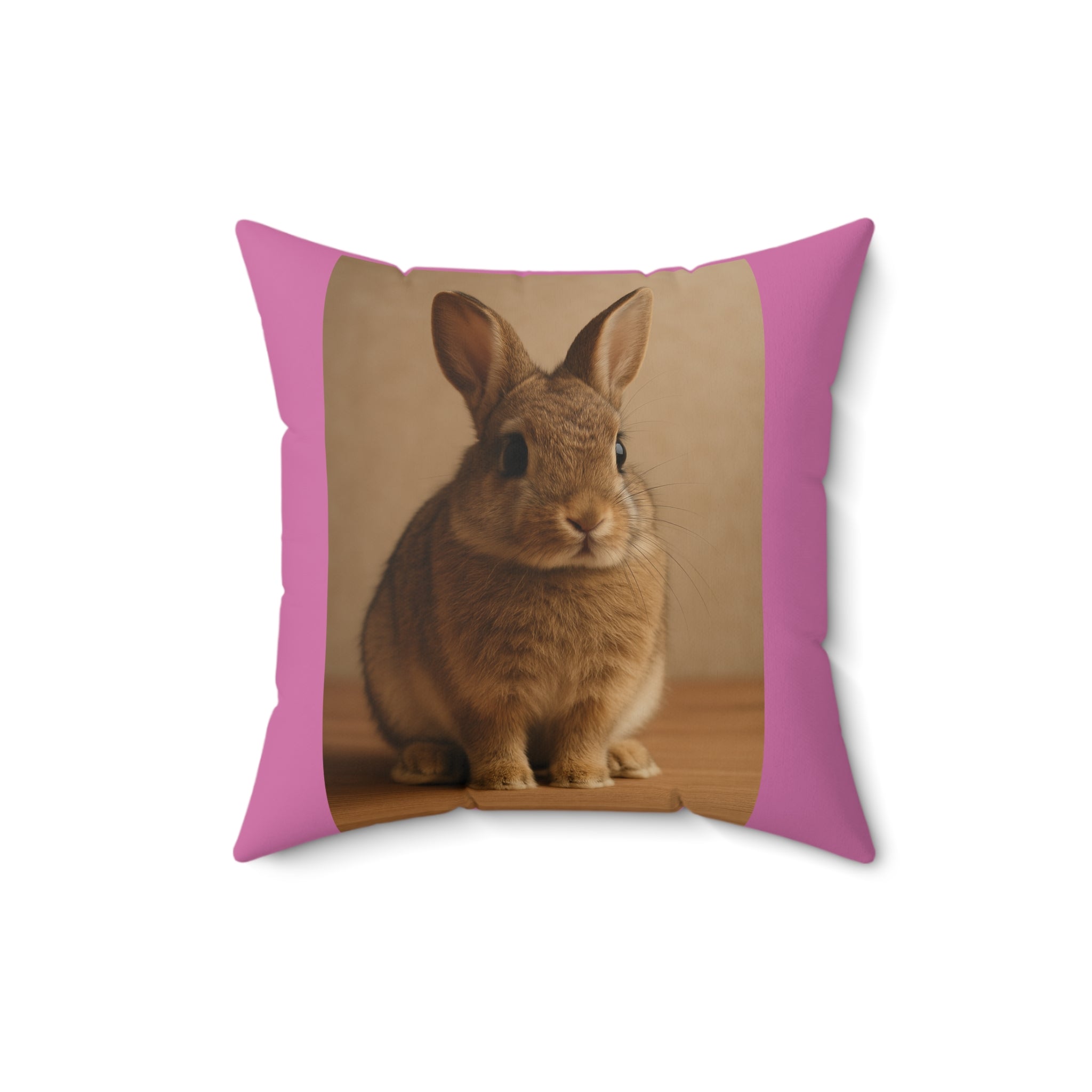 Square Pillow — "I Collect Rabbit Holes for Fun" Cute Bunny Decorative Throw Pillow