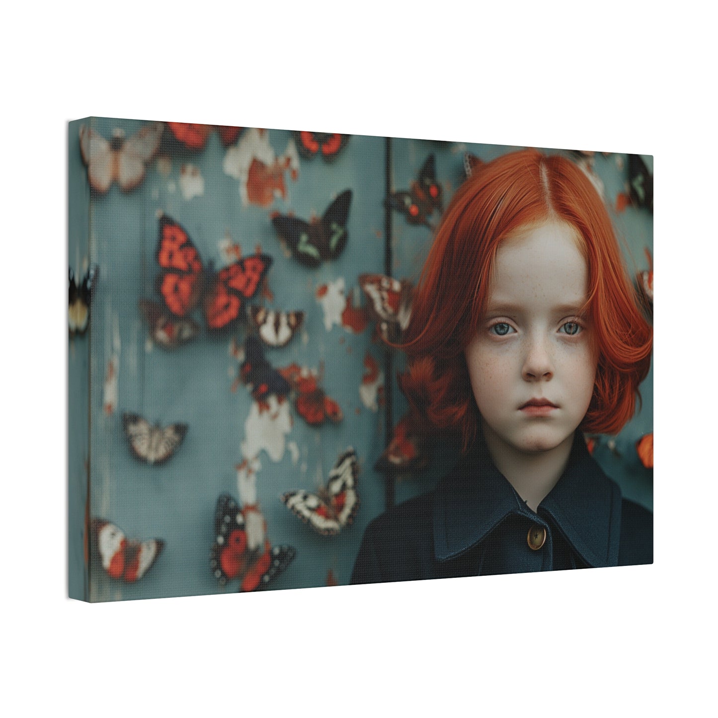 Redheaded Girl with Butterflies Canvas Print — Stretched 1.5" Wall Art